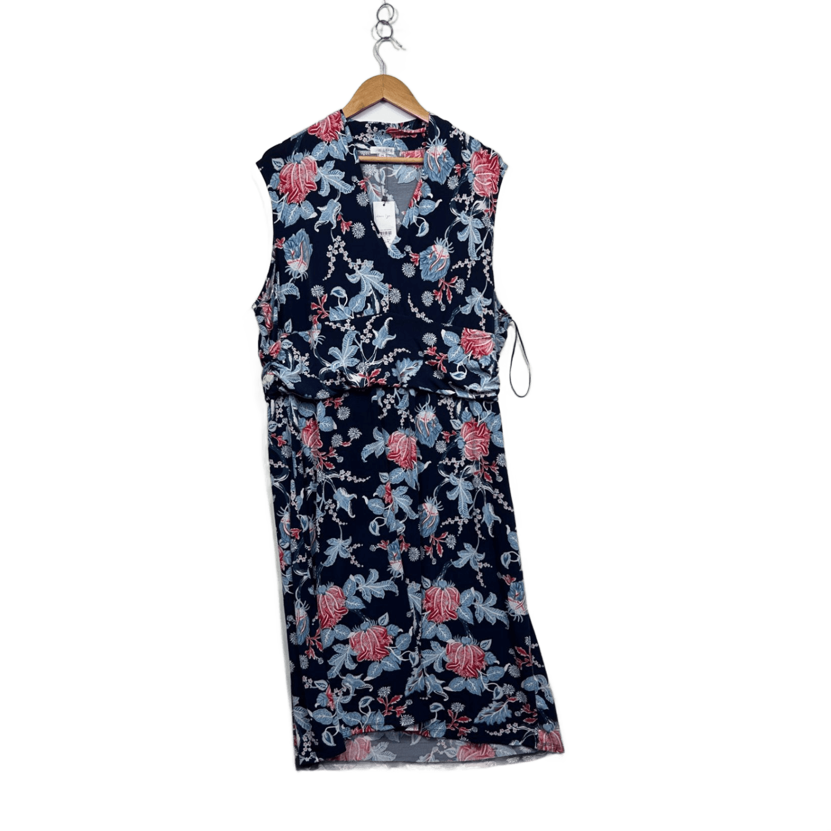 W Lane Blue Floral Sleeveless Midi Length Dress Size 2XL