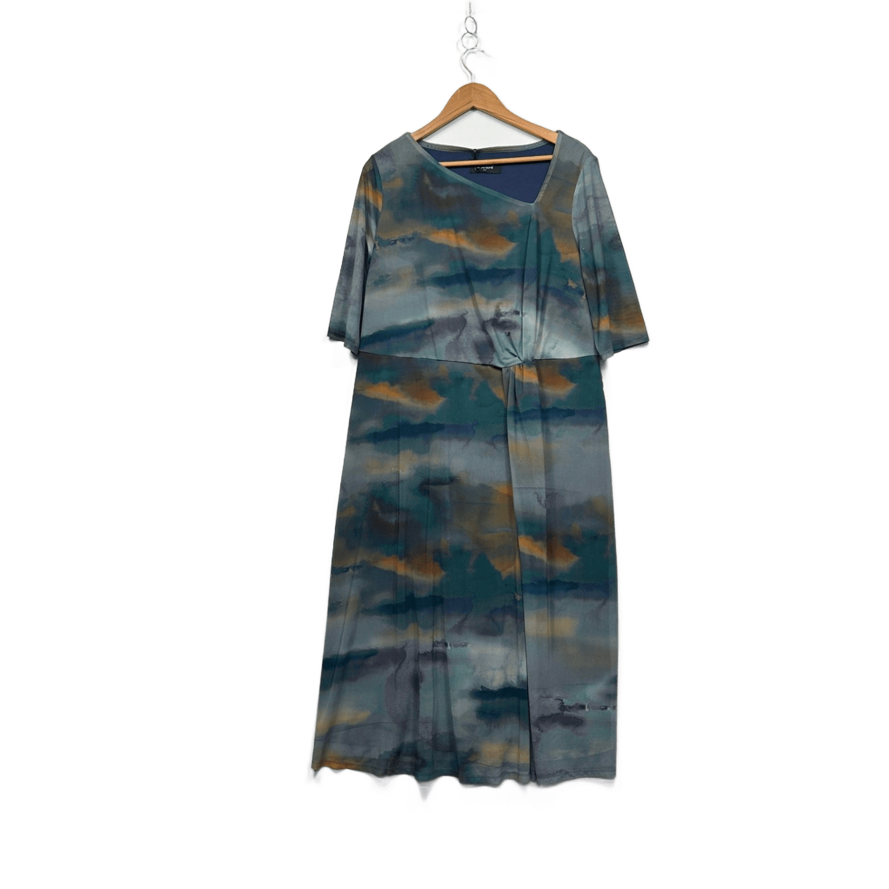 Jacqui E Curve Short Sleeve Multicoloured Shift Dress Size 16 Plus