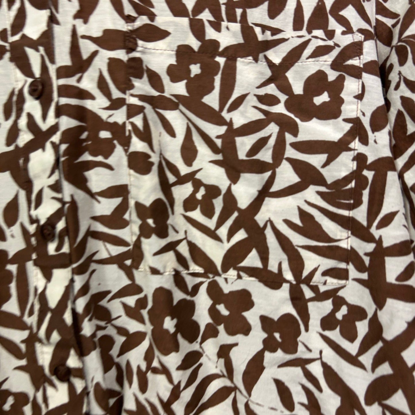 Sportscraft  Brown Silk Blend Long Sleeve Button Up Shirt Blouse Size 18