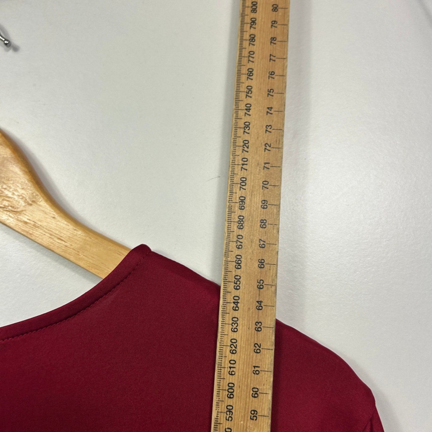 Katies Red  Long Sleeve Round Neck Faux Wrap Blouse Size 2XL