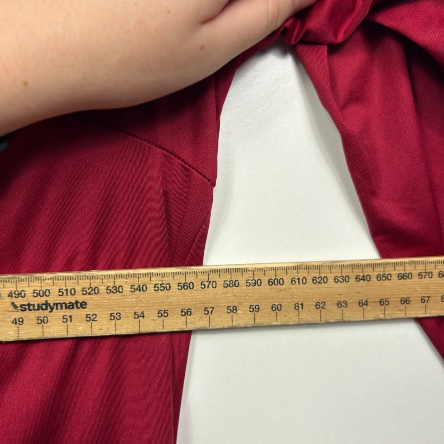 Katies Red  Long Sleeve Round Neck Faux Wrap Blouse Size 2XL