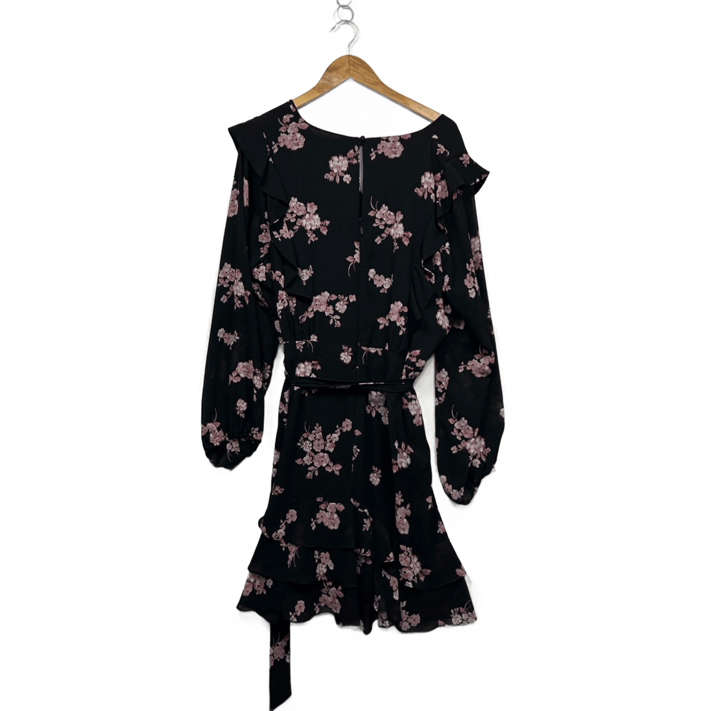 City Chic Black Pink Long Sleeve Floral Cocktail Fit & Flare Size 20