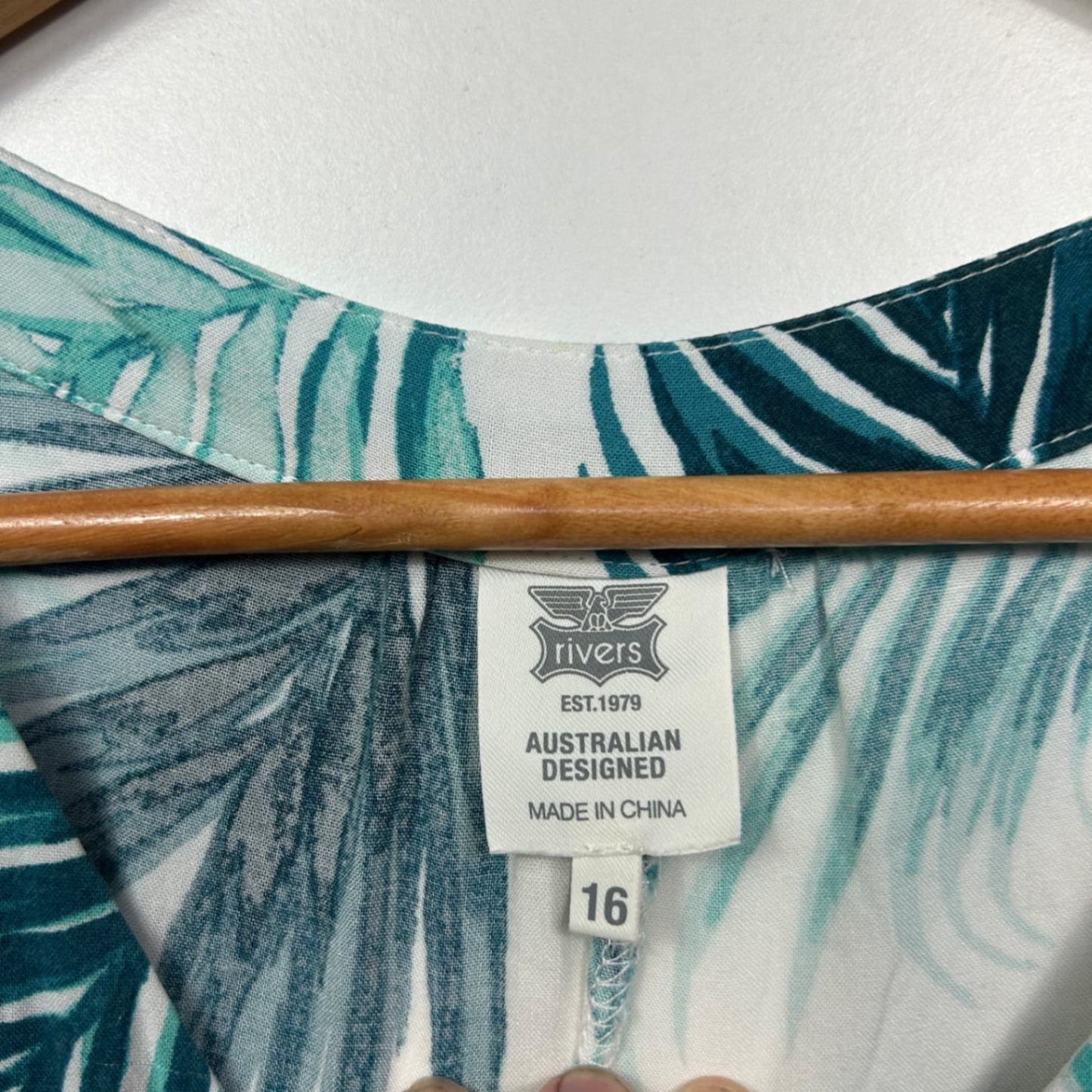 Rivers Green White Sleeveless Knee Length Floral  Casual Dress Size 16