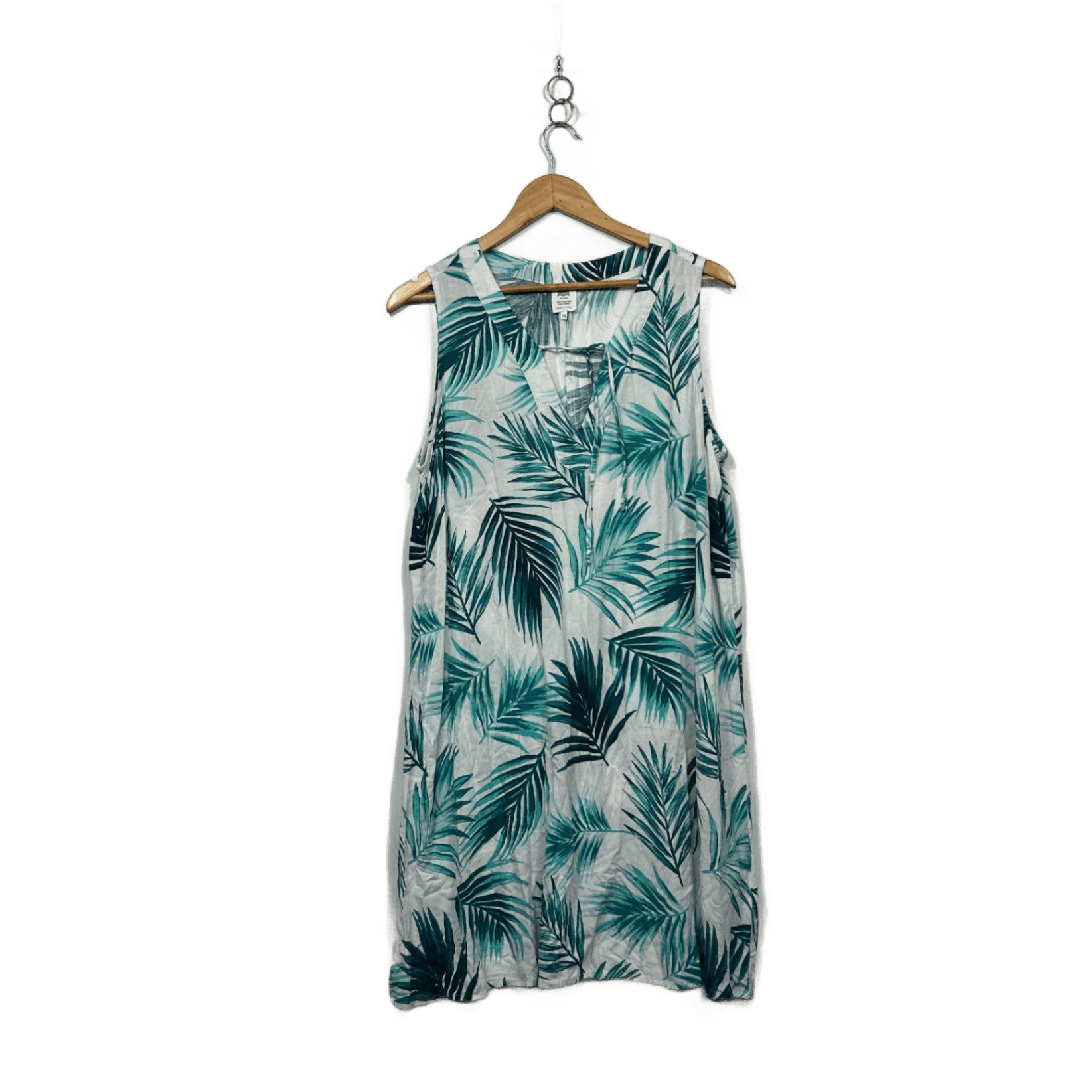 Rivers Green White Sleeveless Knee Length Floral  Casual Dress Size 16