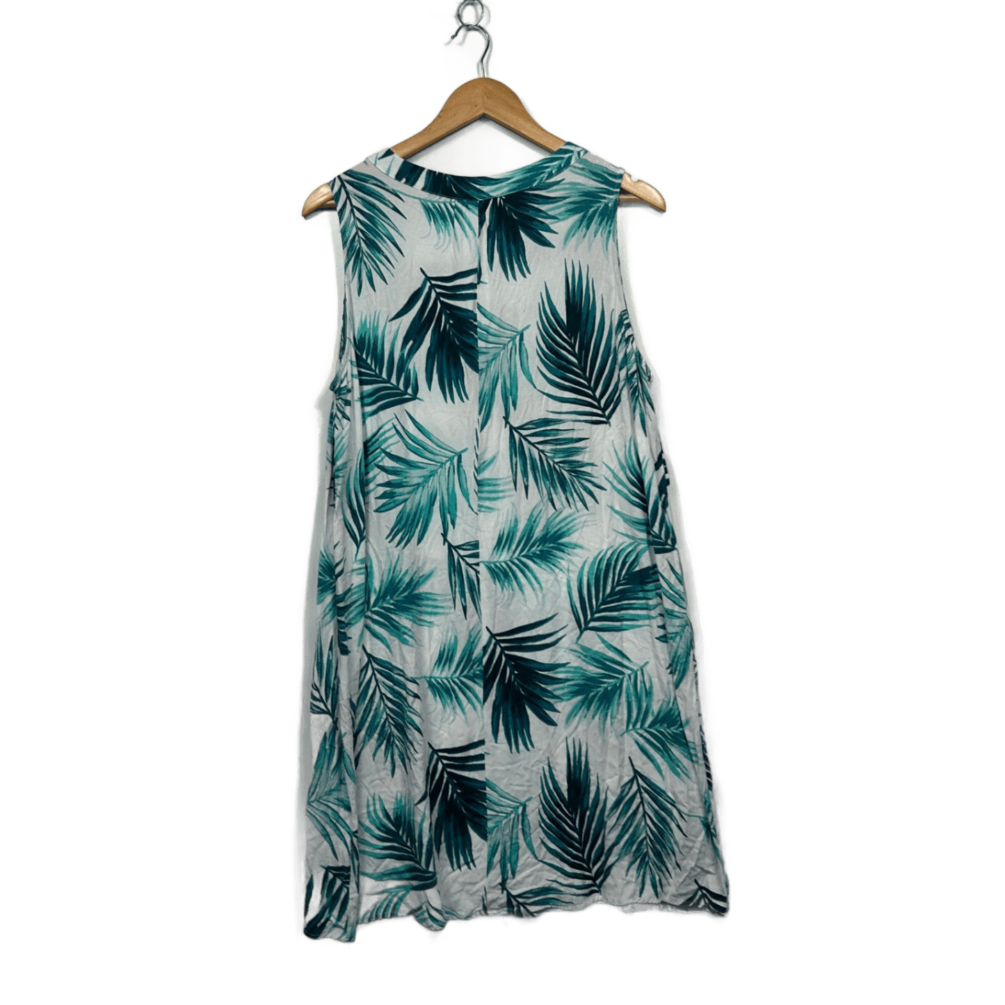 Rivers Green White Sleeveless Knee Length Floral  Casual Dress Size 16