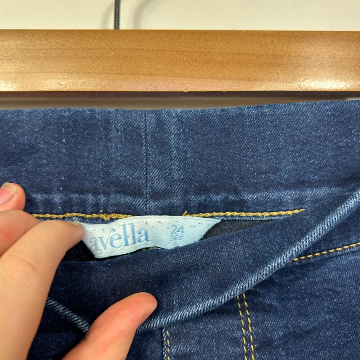 Avella Dark Blue Cotton Blend Pull On Denim Pants Jeggings Size 24