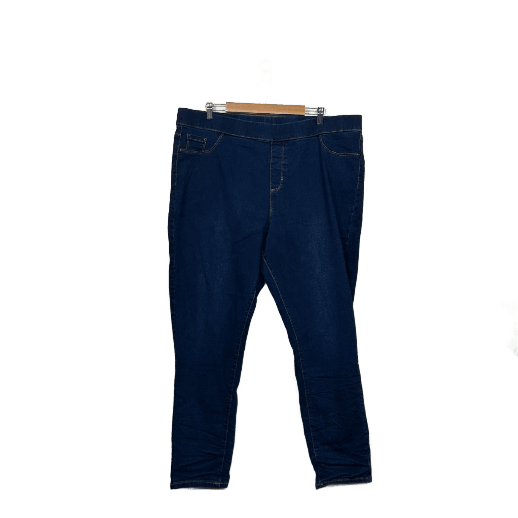 Avella Dark Blue Cotton Blend Pull On Denim Pants Jeggings Size 24