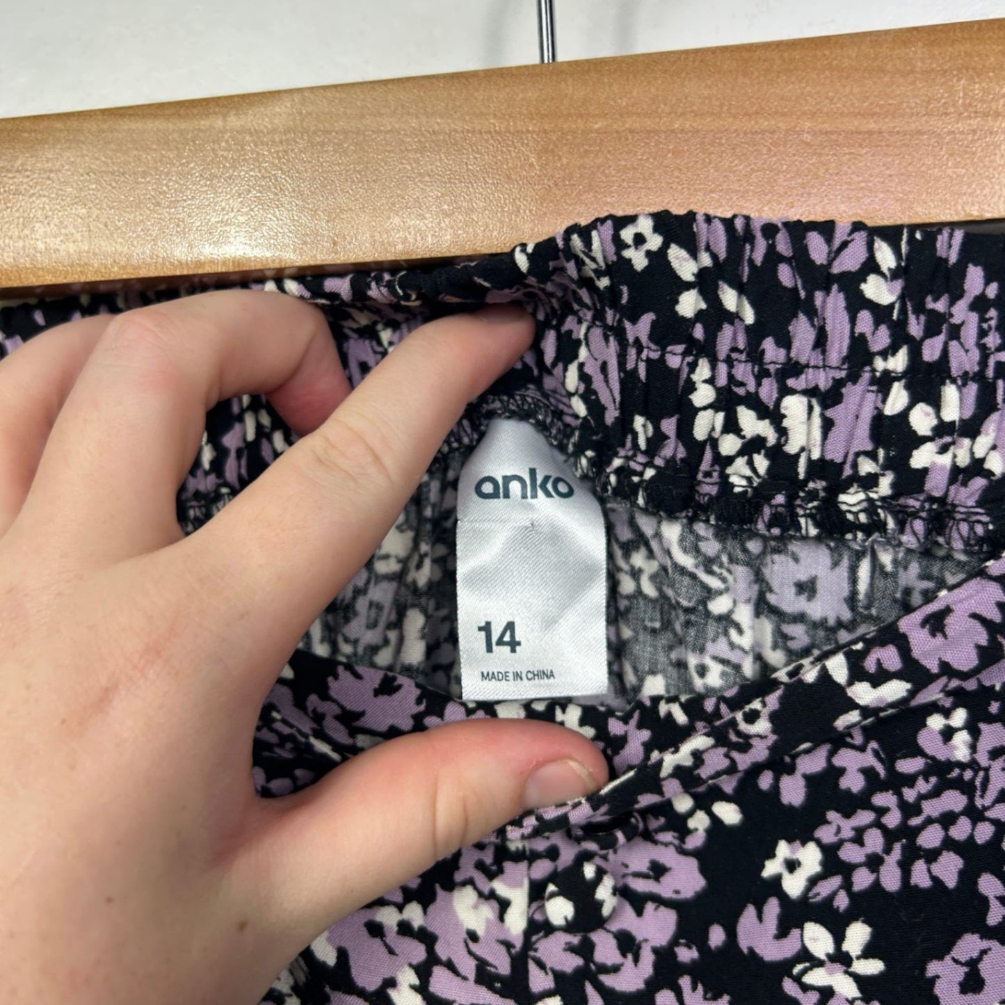 Anko Womens Black Purple Viscose Floral Maxi Skirt Size 14