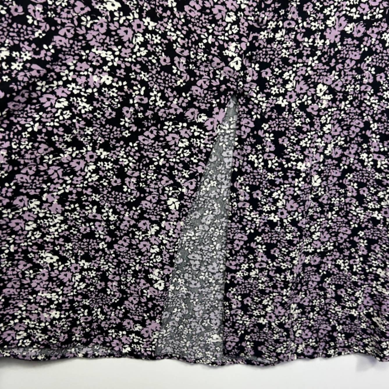 Anko Womens Black Purple Viscose Floral Maxi Skirt Size 14