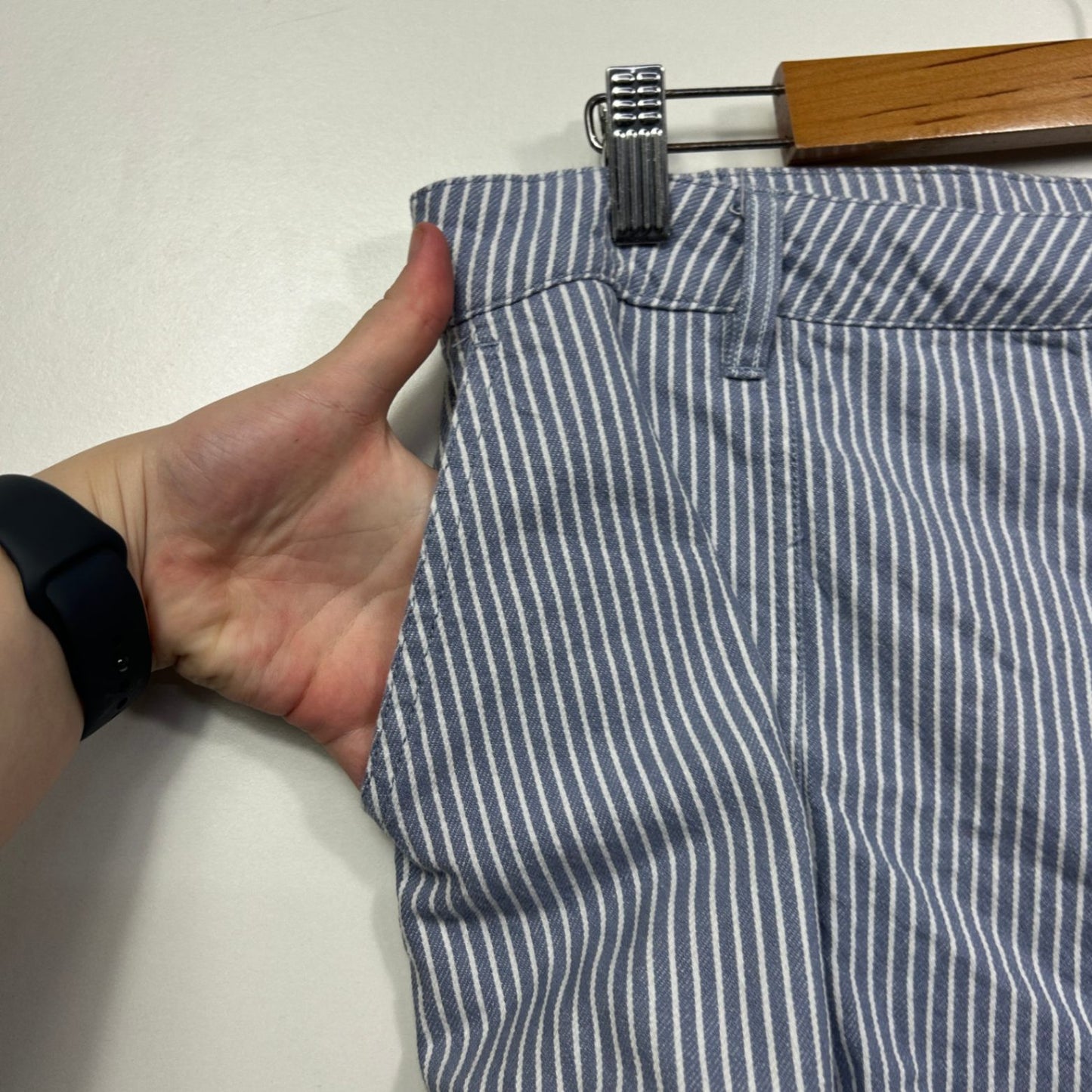 Mossimo Womens Blue White Striped Mini Skirt Size 18