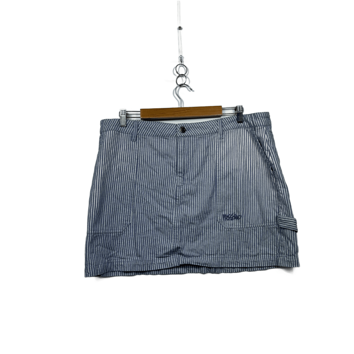 Mossimo Womens Blue White Striped Mini Skirt Size 18
