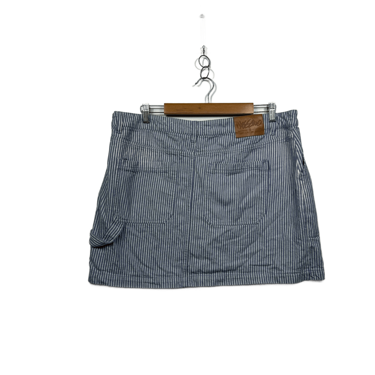 Mossimo Womens Blue White Striped Mini Skirt Size 18