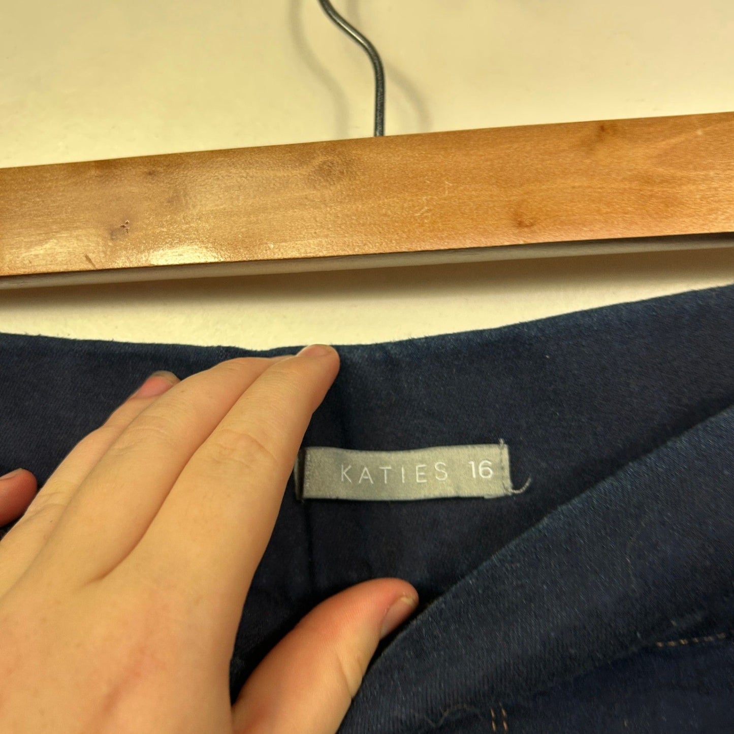 Katies Dark Blue Pull On Denim Pencil Skirt Size 16
