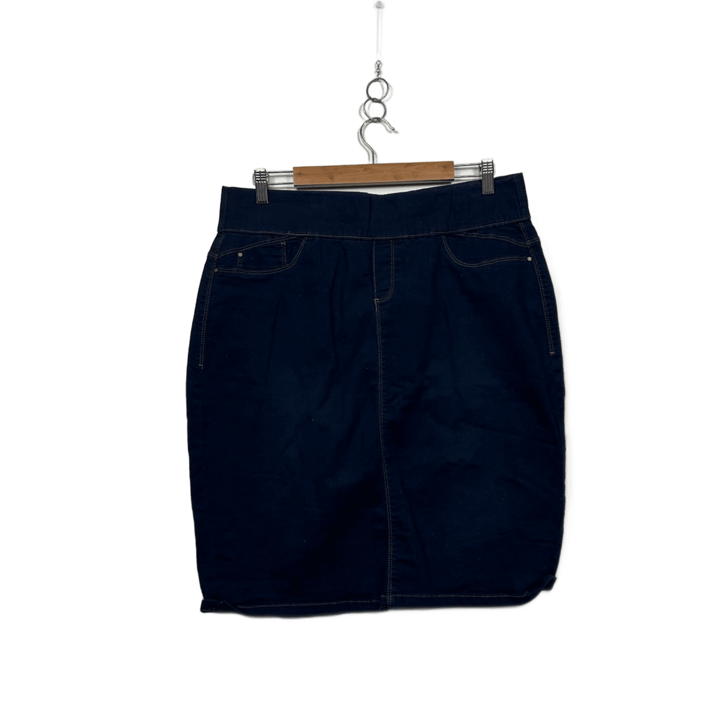 Katies Dark Blue Pull On Denim Pencil Skirt Size 16