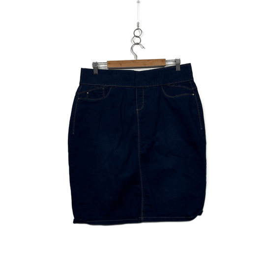 Katies Dark Blue Pull On Denim Pencil Skirt Size 16