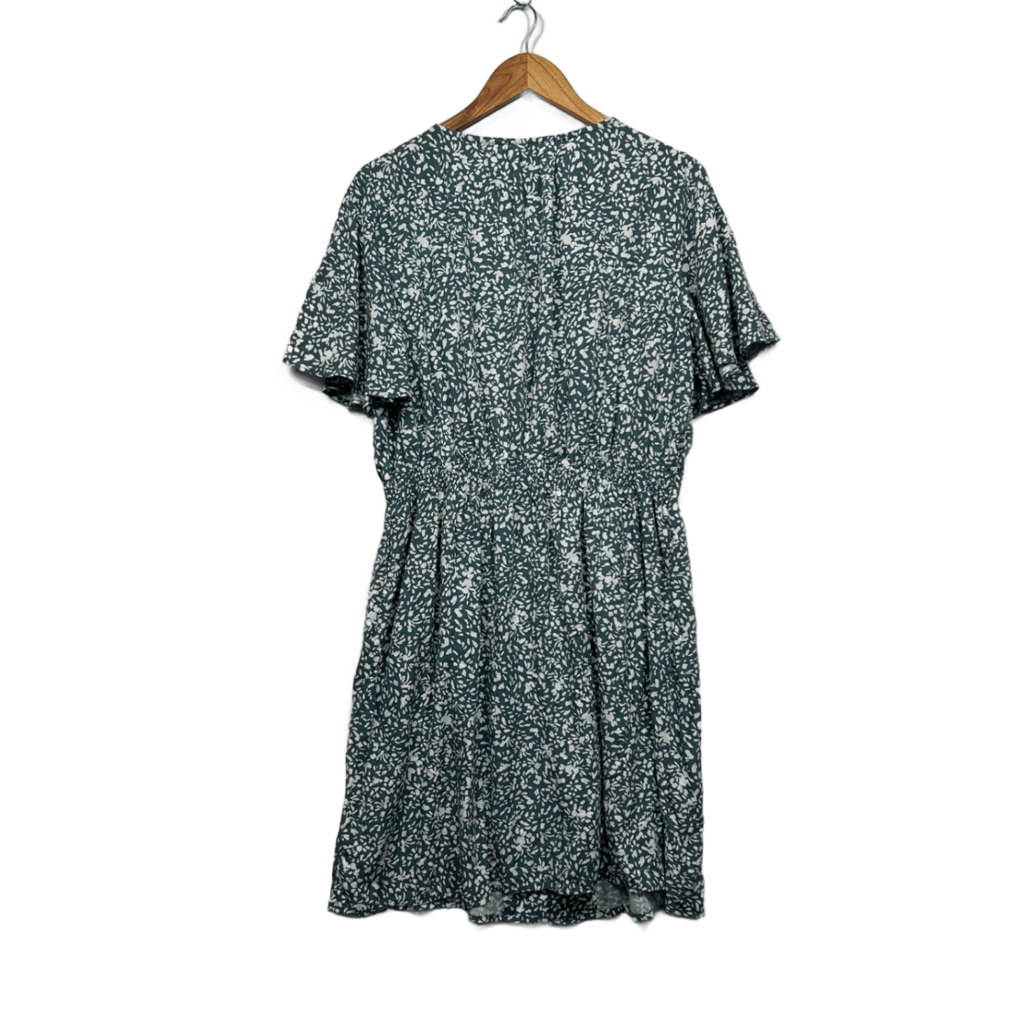 Target Green White Short Sleeve Knee Length Fit & Flare Dress Size 16