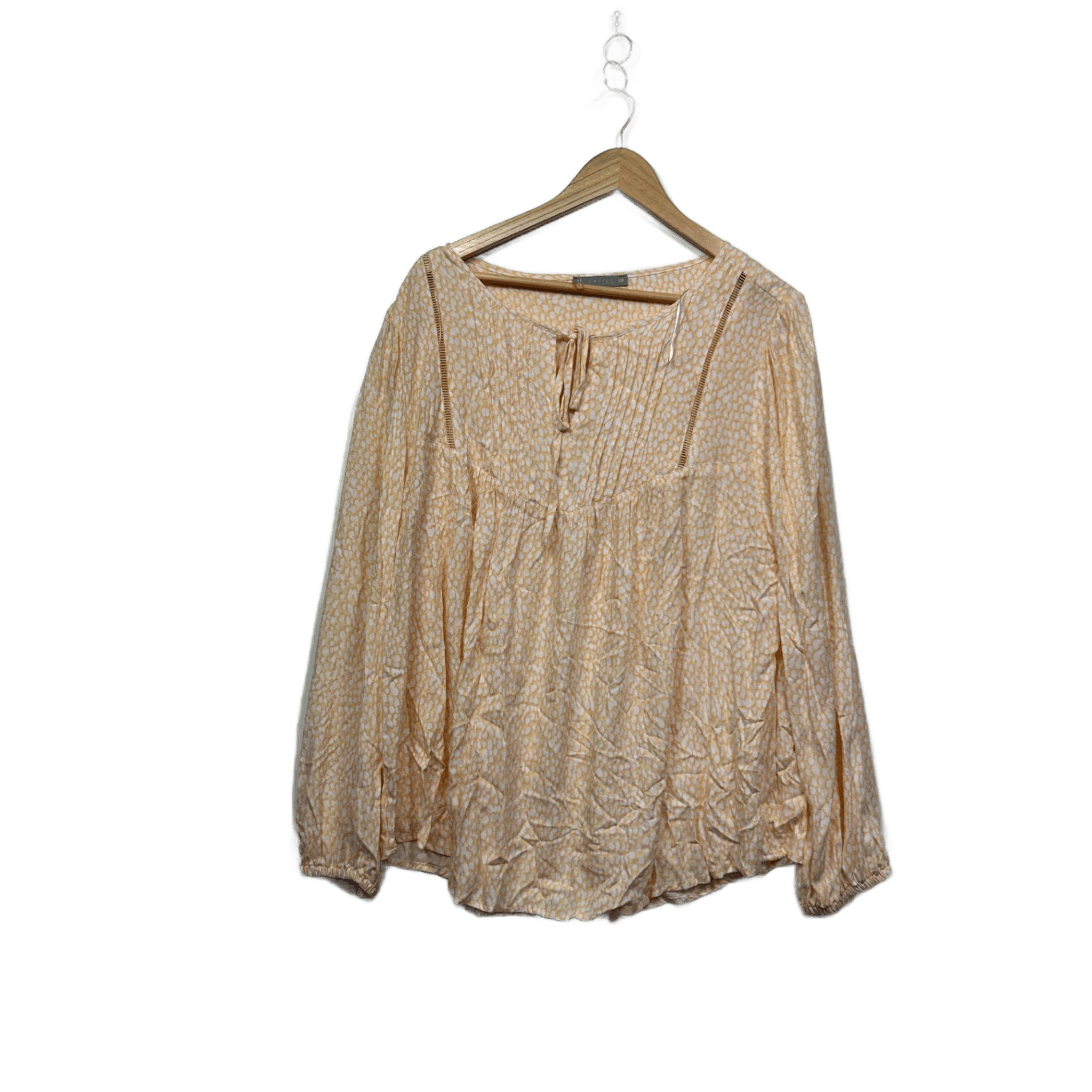 Katies Womens Peach Viscose Long Sleeve Relaxed Fit Blouse Top Size 18