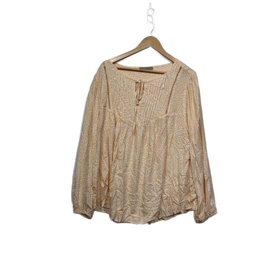Katies Womens Peach Viscose Long Sleeve Relaxed Fit Blouse Top Size 18