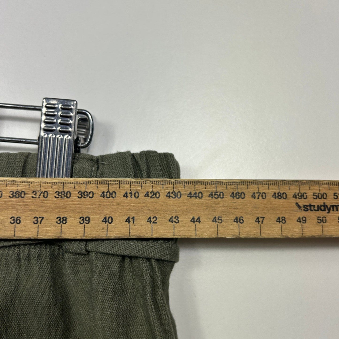 Target Woman Ladies Linen Blend Khaki Green Wide Leg Pants Trousers Size 16