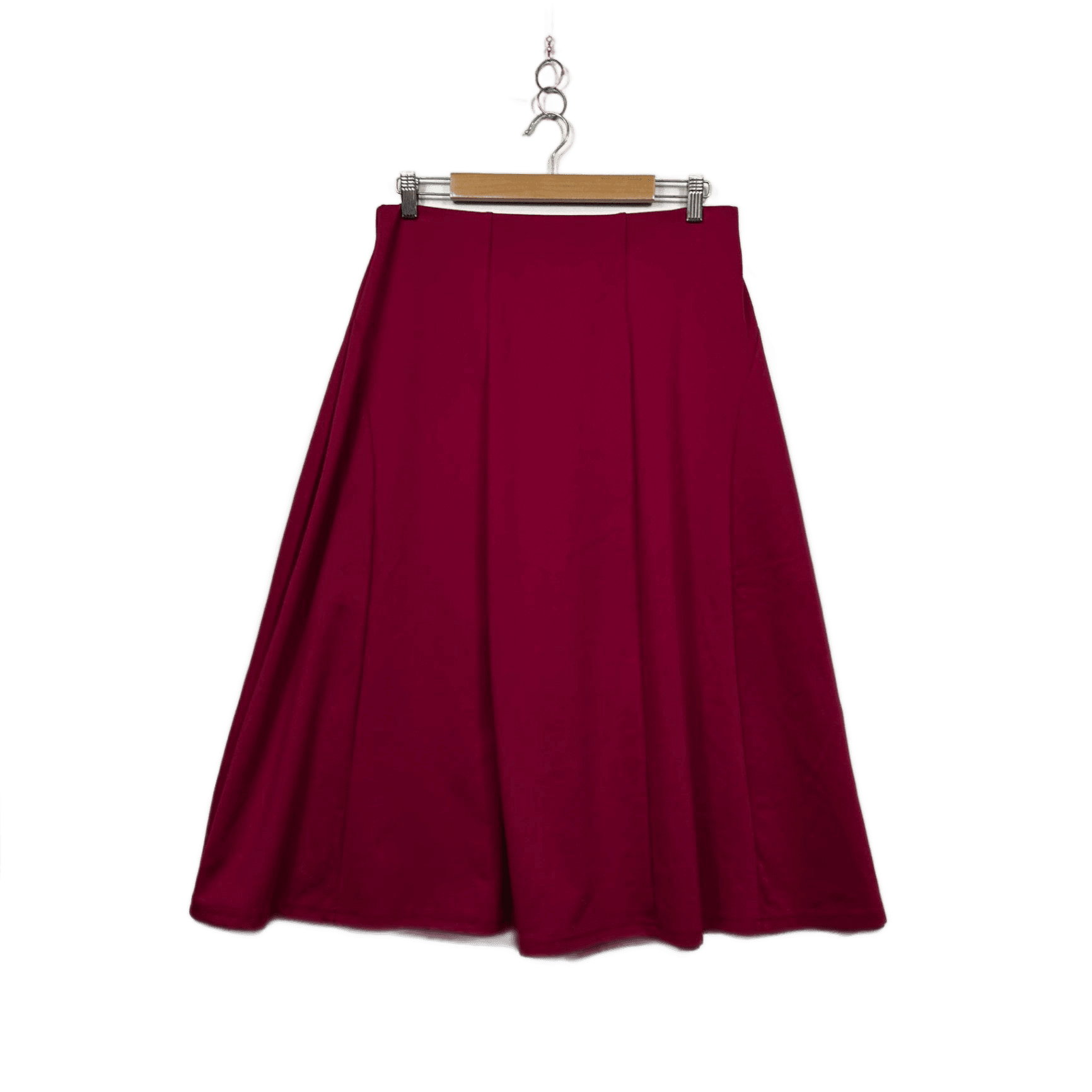 Damart Womens Red Midi Length A-line Skirt Size 14