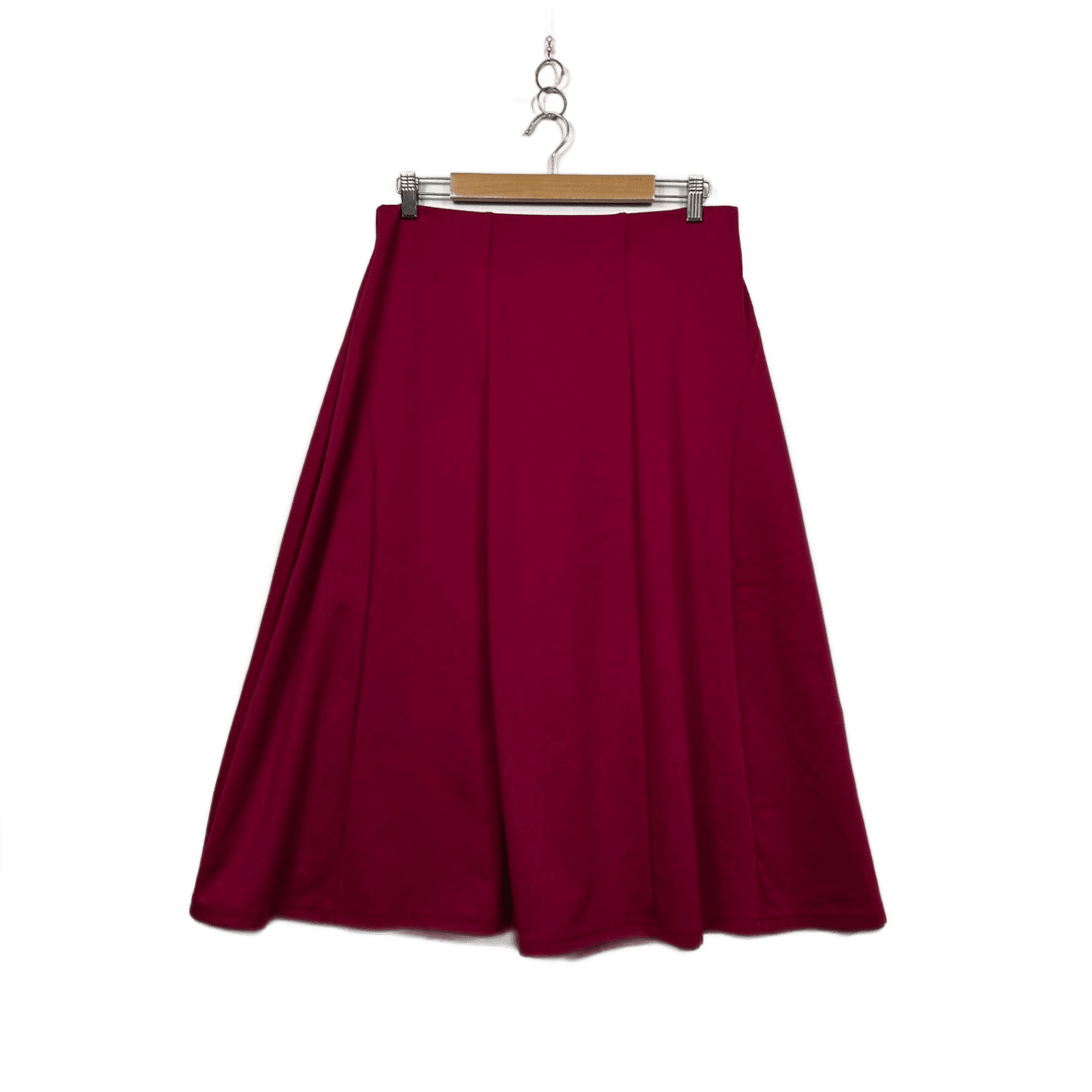 Damart Womens Red Midi Length A-line Skirt Size 14