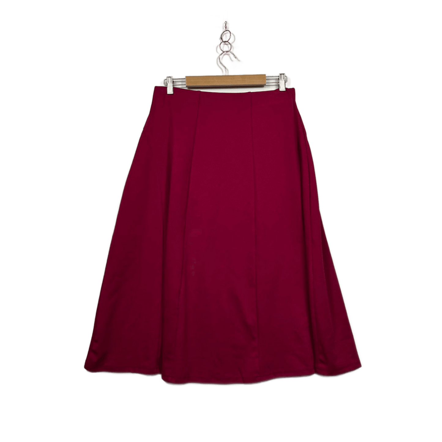 Damart Womens Red Midi Length A-line Skirt Size 14