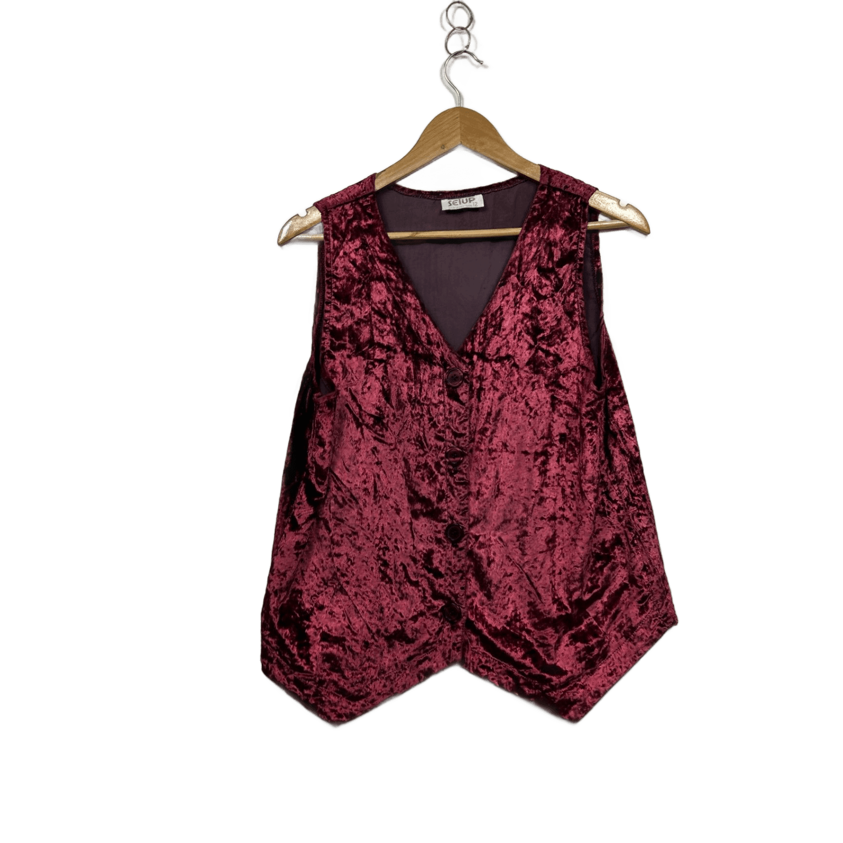 Vintage Velvet Vest Top Size 12