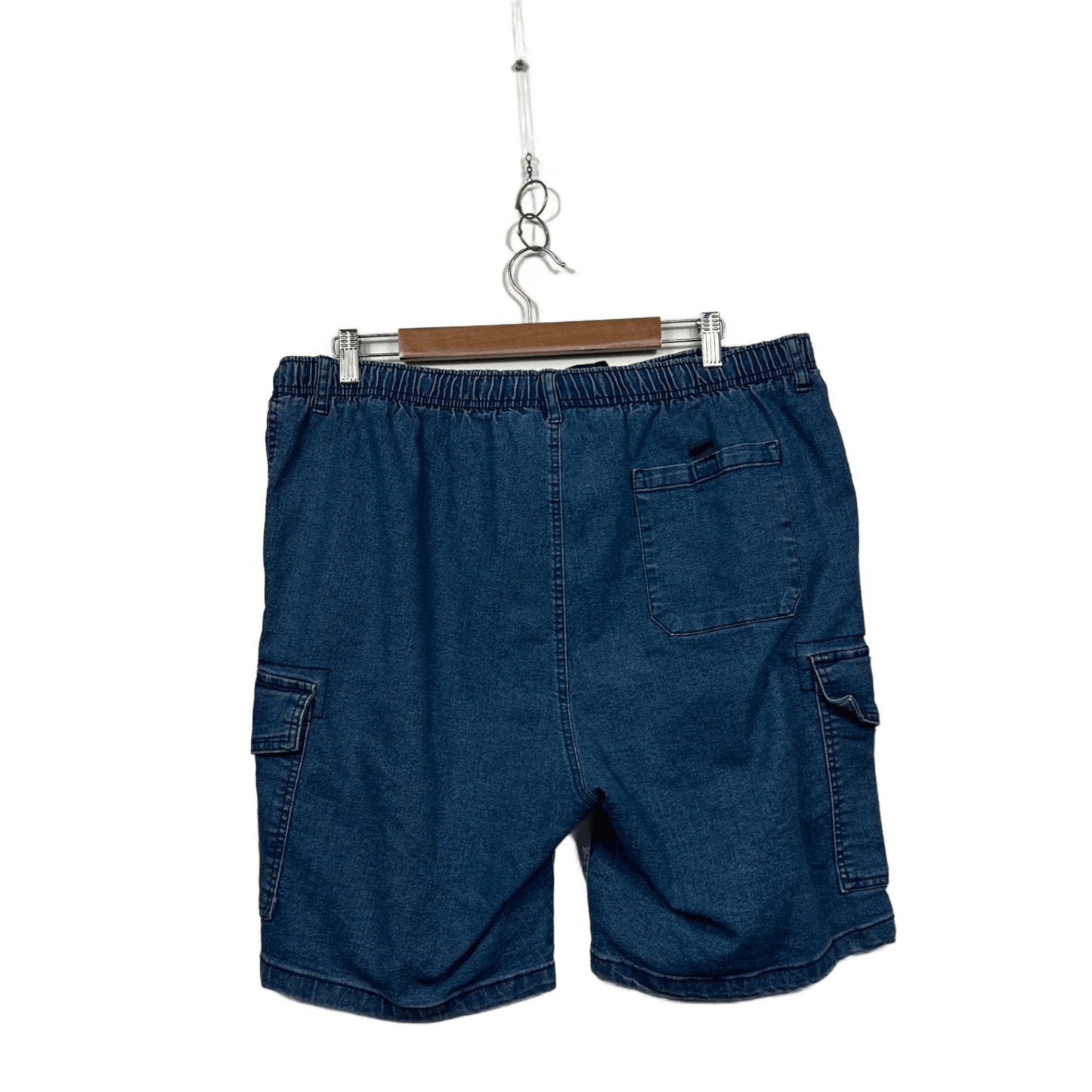 Elliotts Mens Blue Cargo Pockets Denim Shorts Size 42