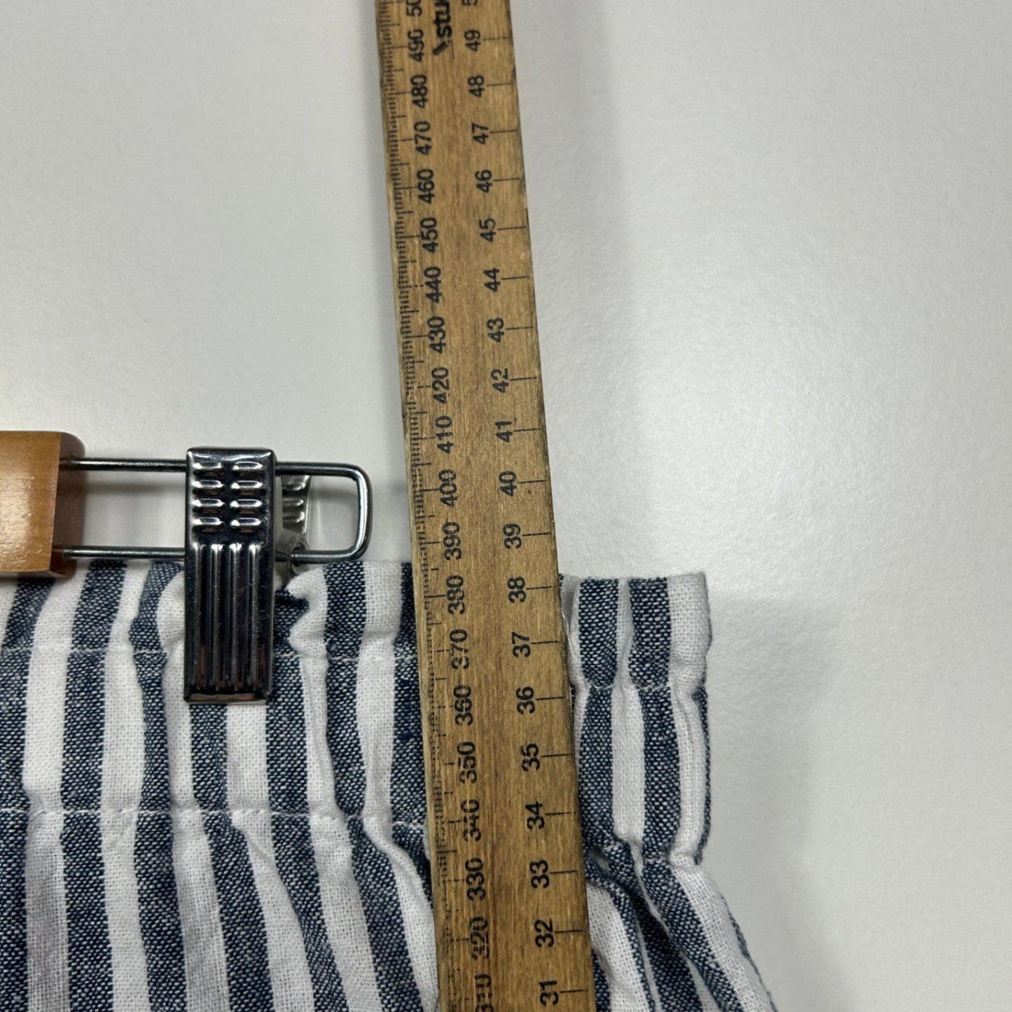 Target Blue White Stripe Linen Blend Shorts Size 16