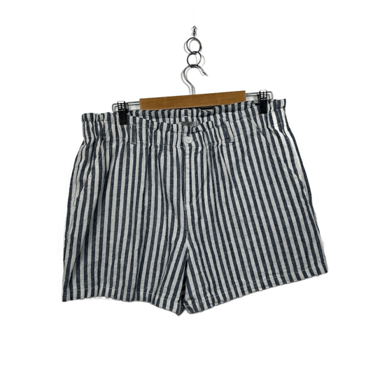 Target Blue White Stripe Linen Blend Shorts Size 16