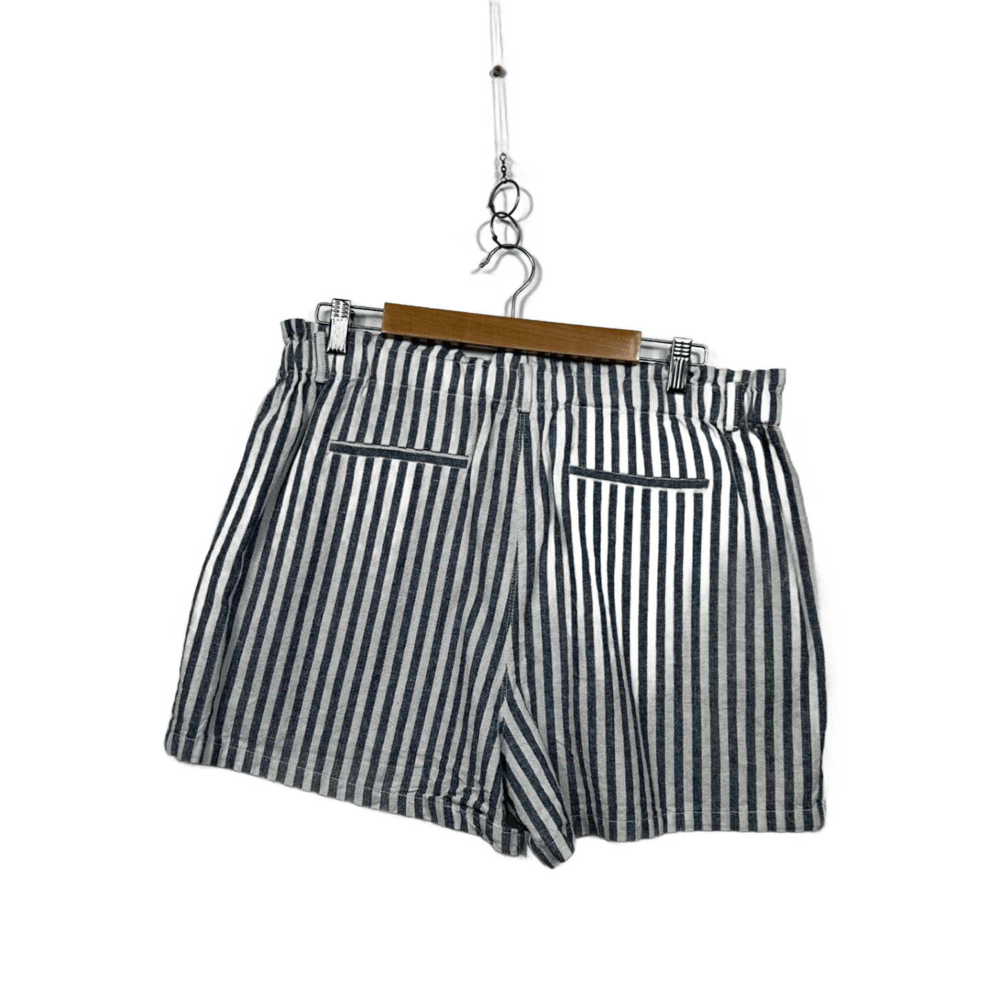 Target Blue White Stripe Linen Blend Shorts Size 16