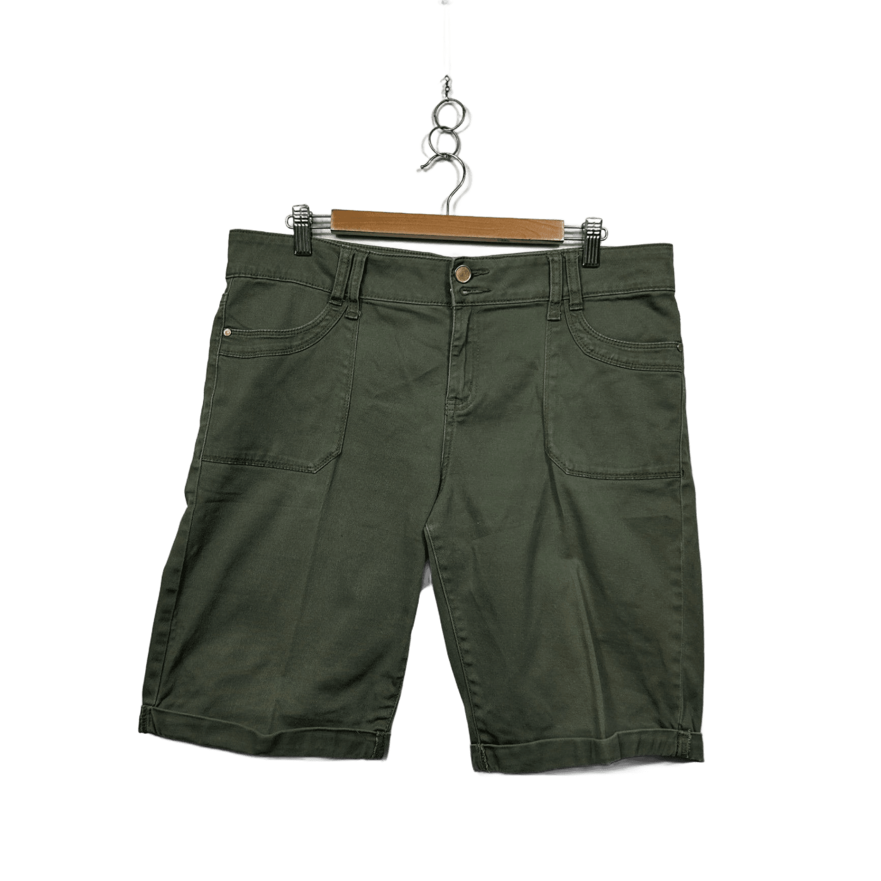 Target Olive Green Straight Fit Cotton Blend Shorts Size 16