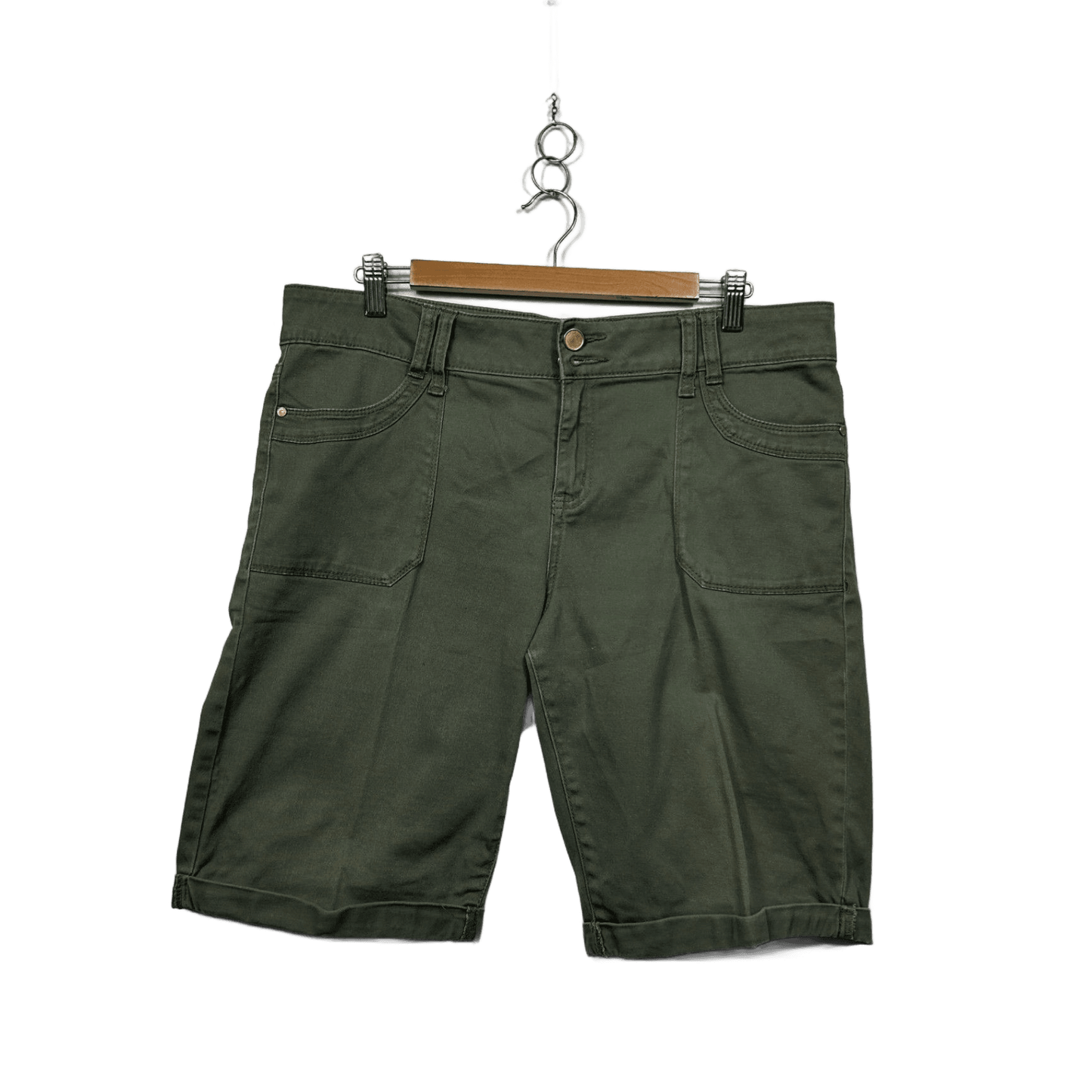 Target Olive Green Straight Fit Cotton Blend Shorts Size 16