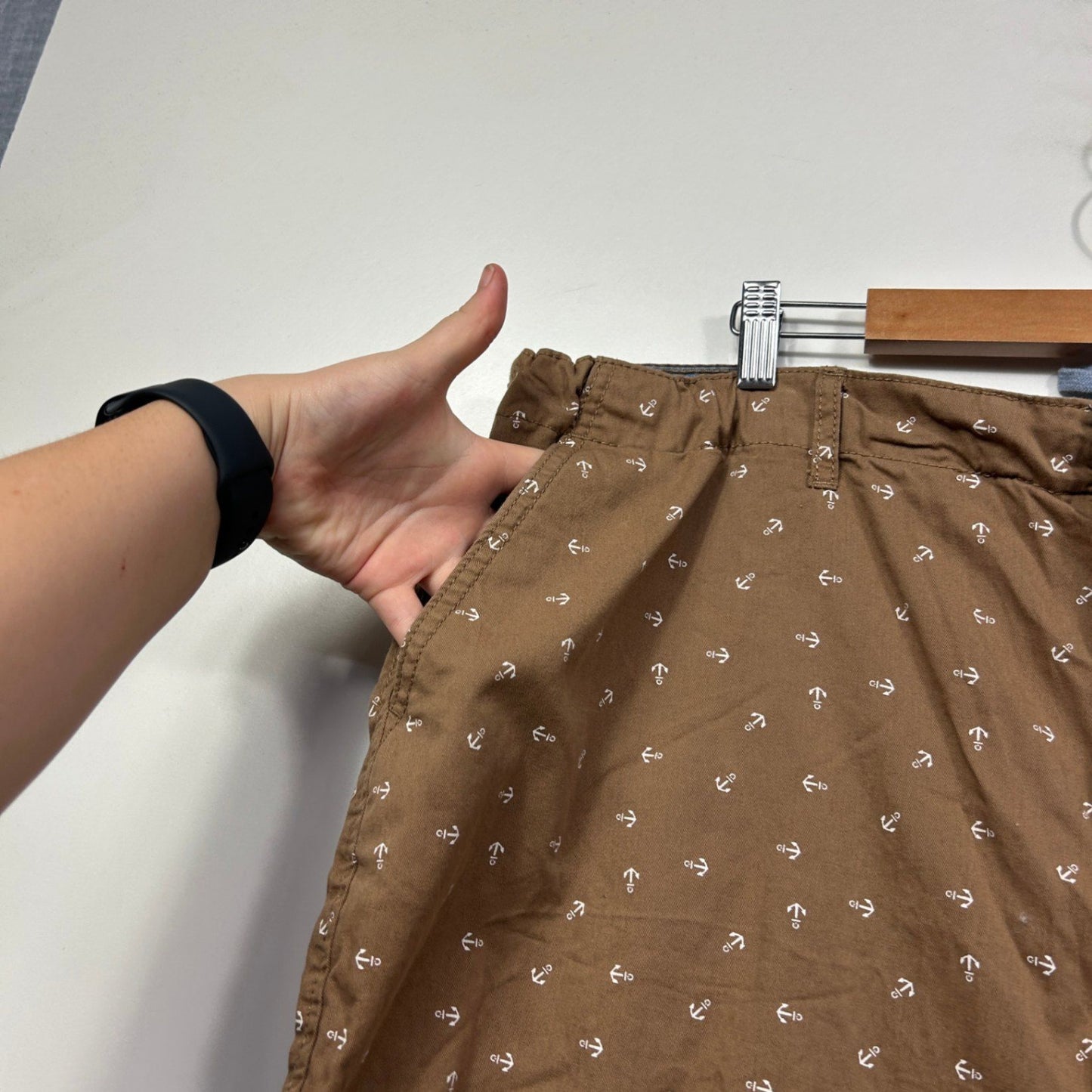 Rivers Mens Brown Anchors Sailing Nautical Casual Shorts Size 44