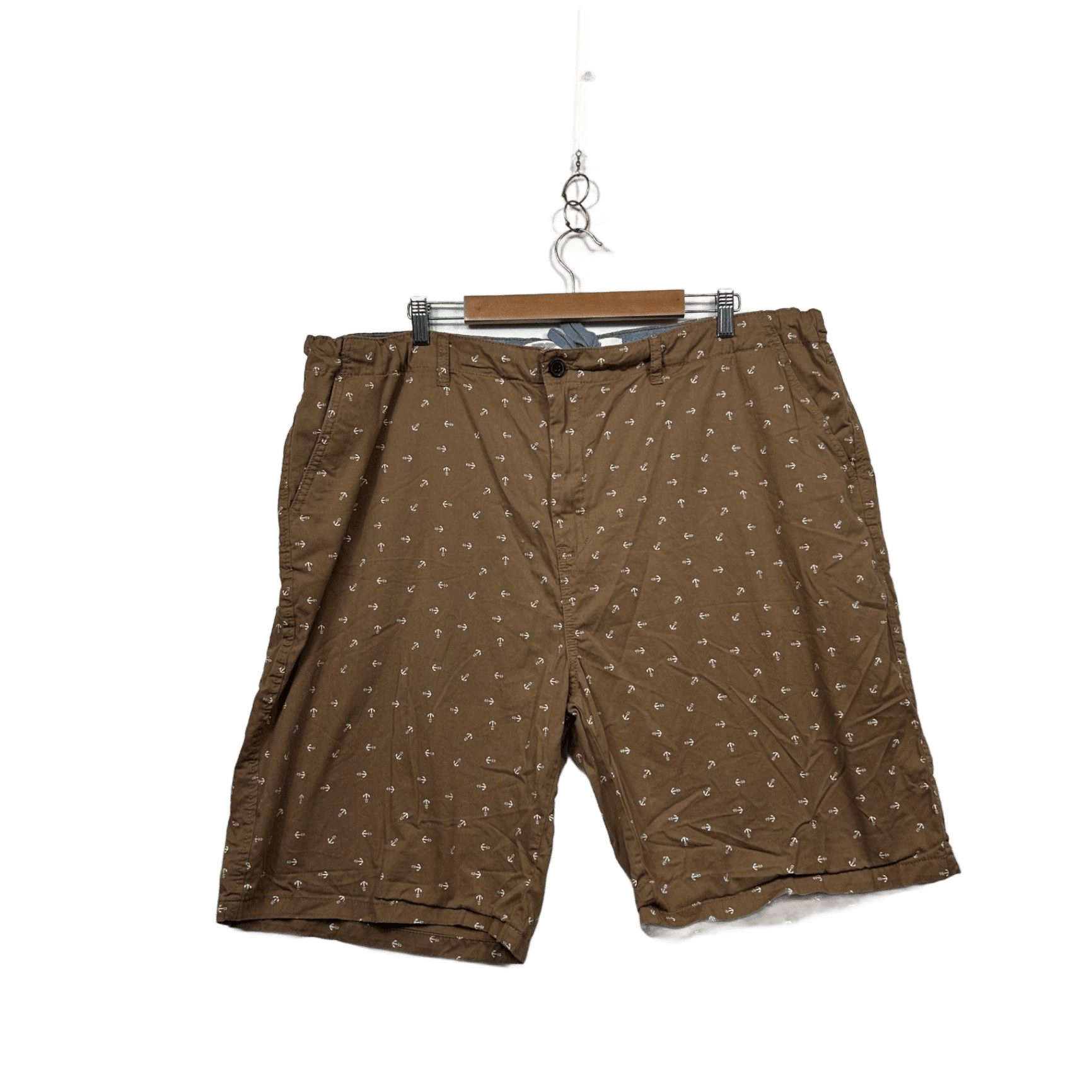 Rivers Mens Brown Anchors Sailing Nautical Casual Shorts Size 44