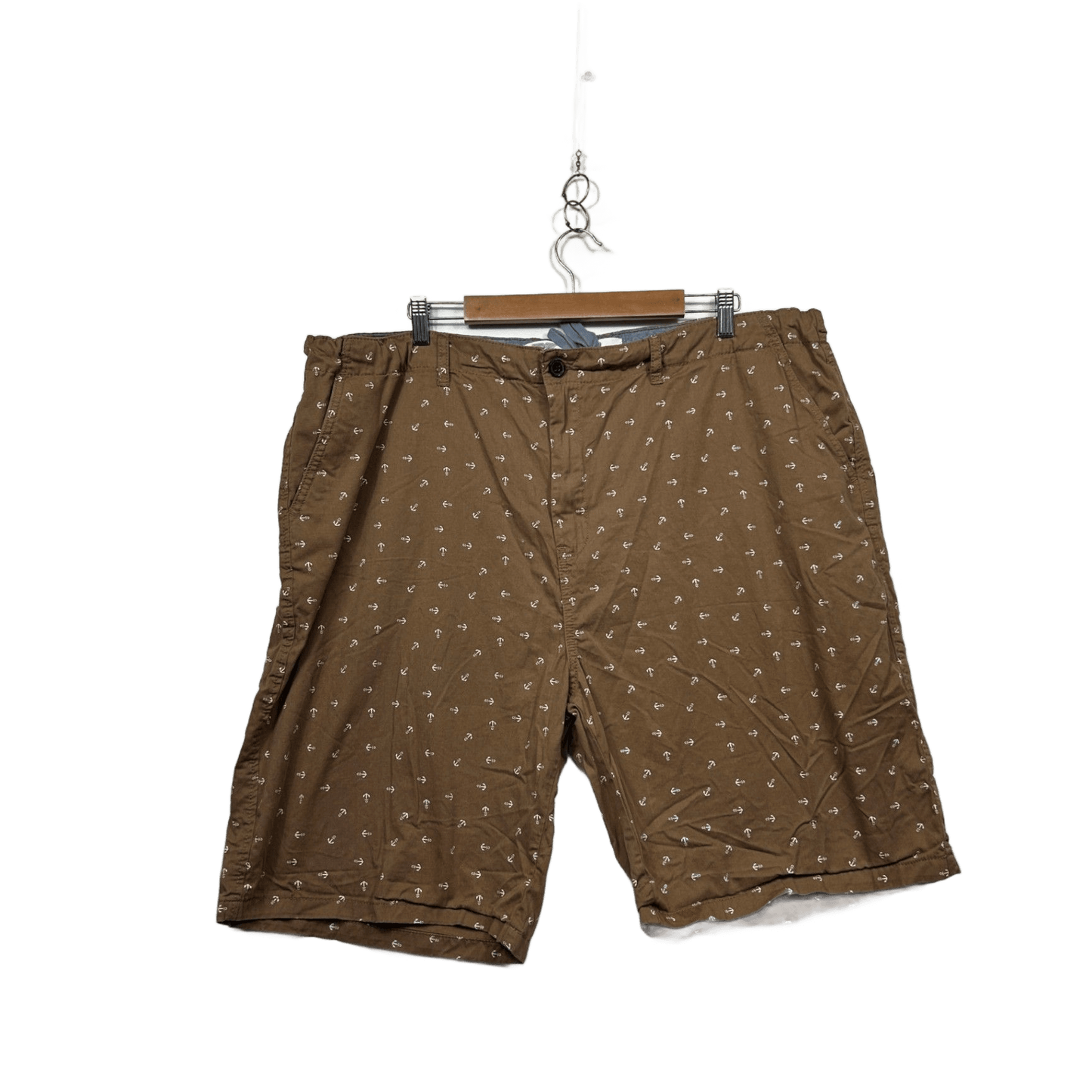 Rivers Mens Brown Anchors Sailing Nautical Casual Shorts Size 44