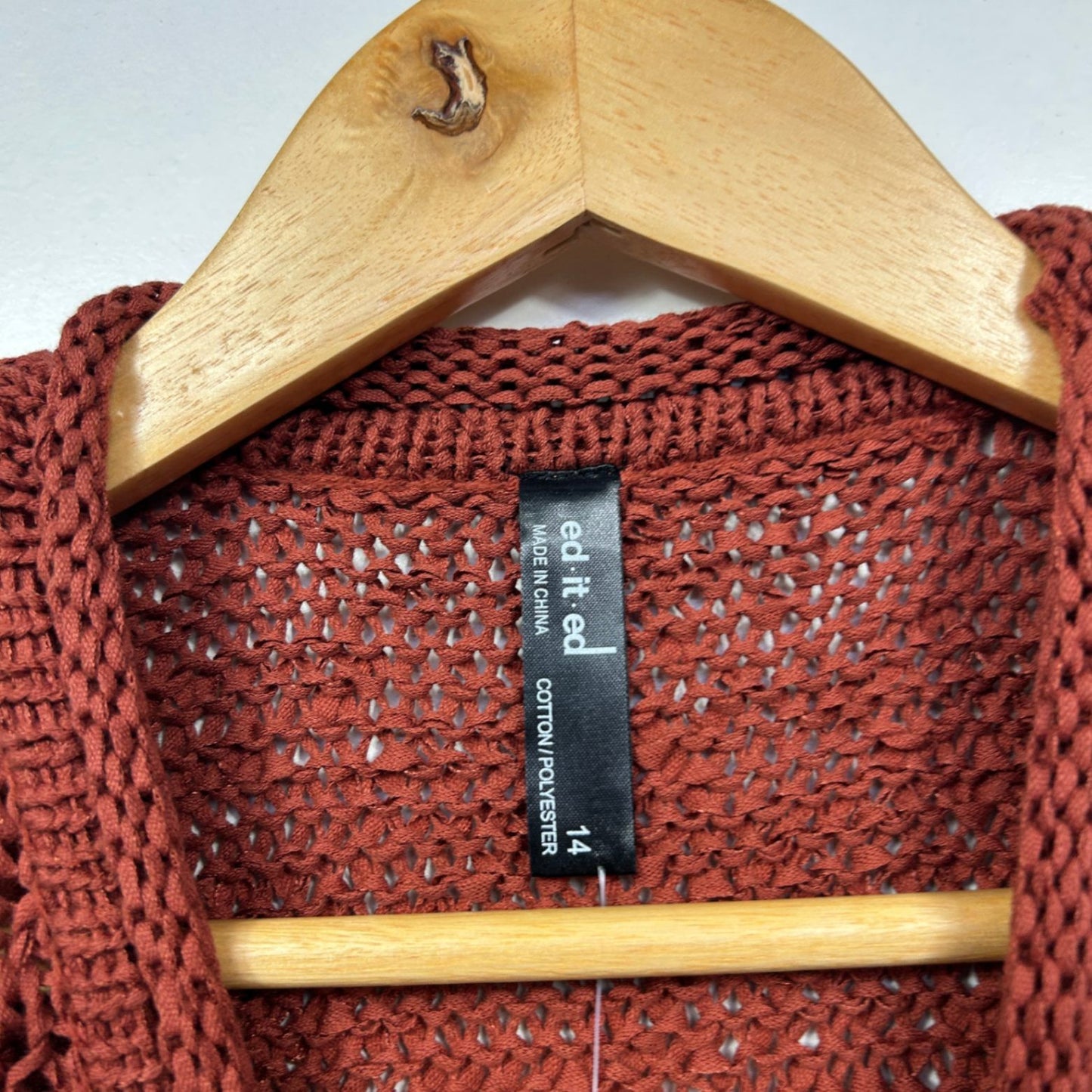 New Edited  Rust Brown Sleeveless Knit Vest Tank Top Size 14