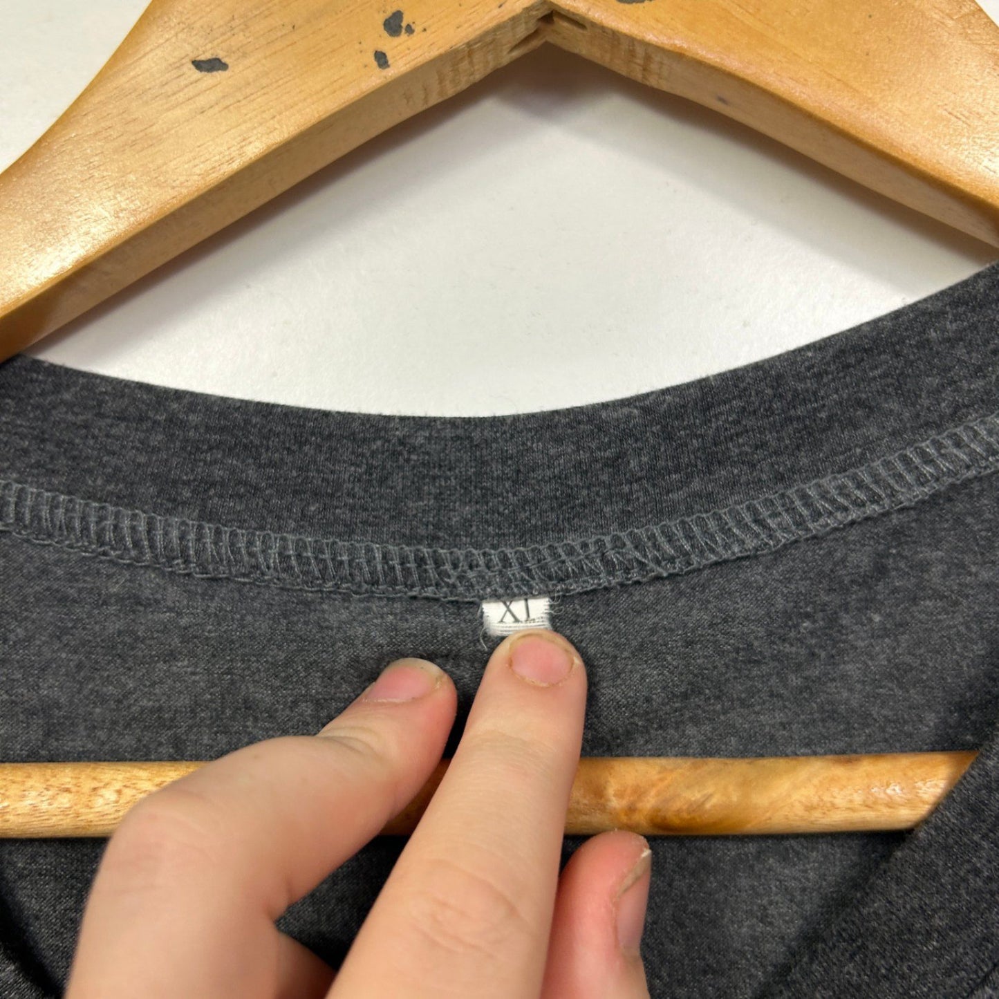 Womens Grey Cotton Blend Short Sleeve Casual T-shirt Size XL