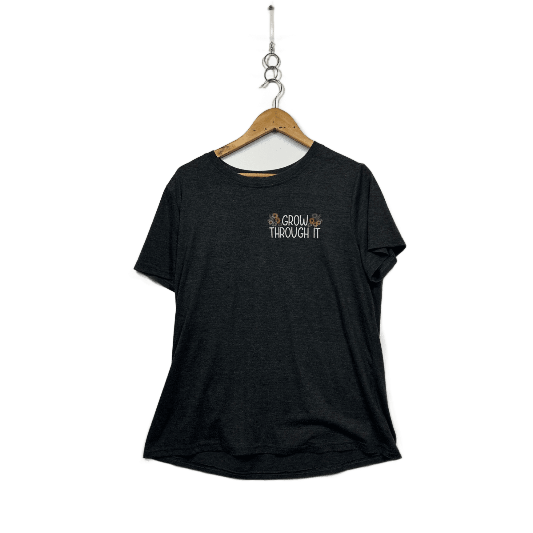 Womens Grey Cotton Blend Short Sleeve Casual T-shirt Size XL