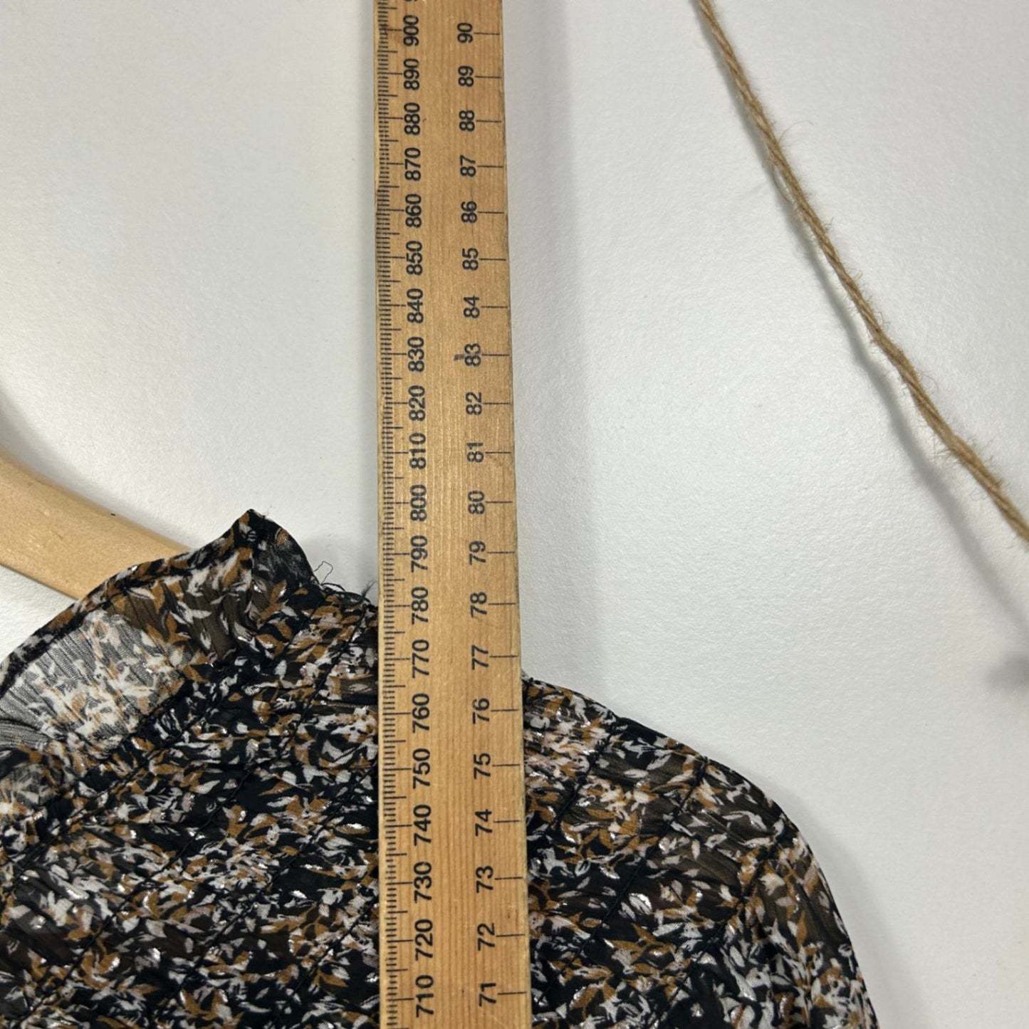 Liz Jordan Black Brown White Long Sleeve Top Blouse Size 14