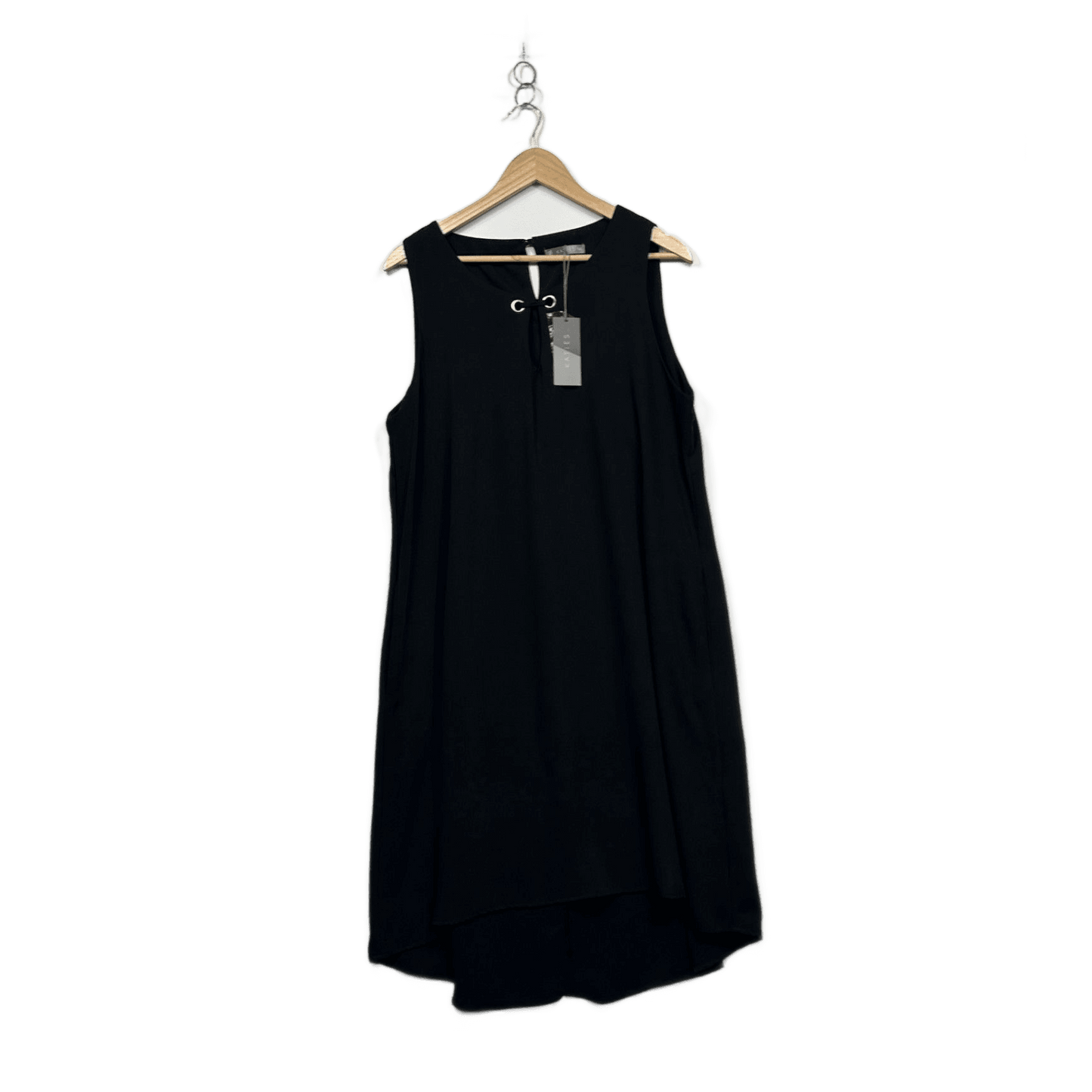 Katies Black Sleeveless Midi Shift Dress Size 14 Dress