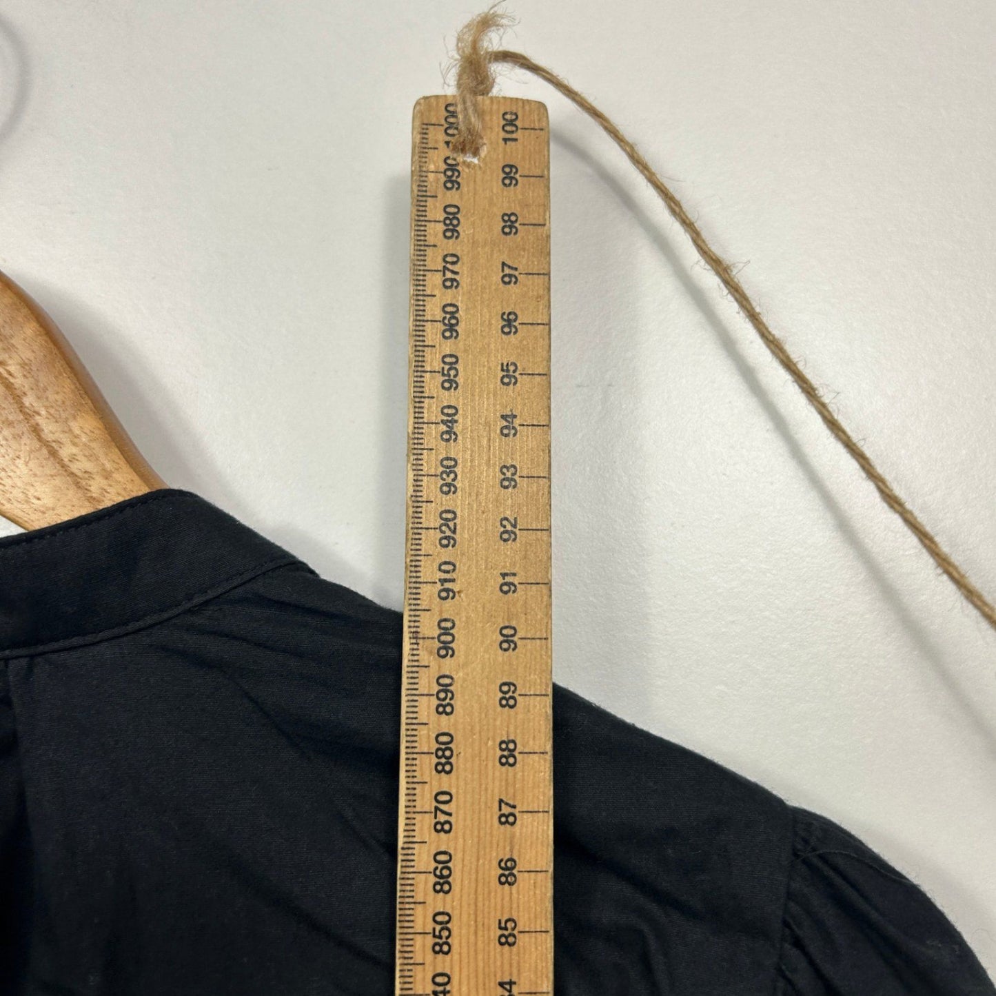 Edited Womens Black Cotton Long Sleeve Mini Shirt Dress Size 12