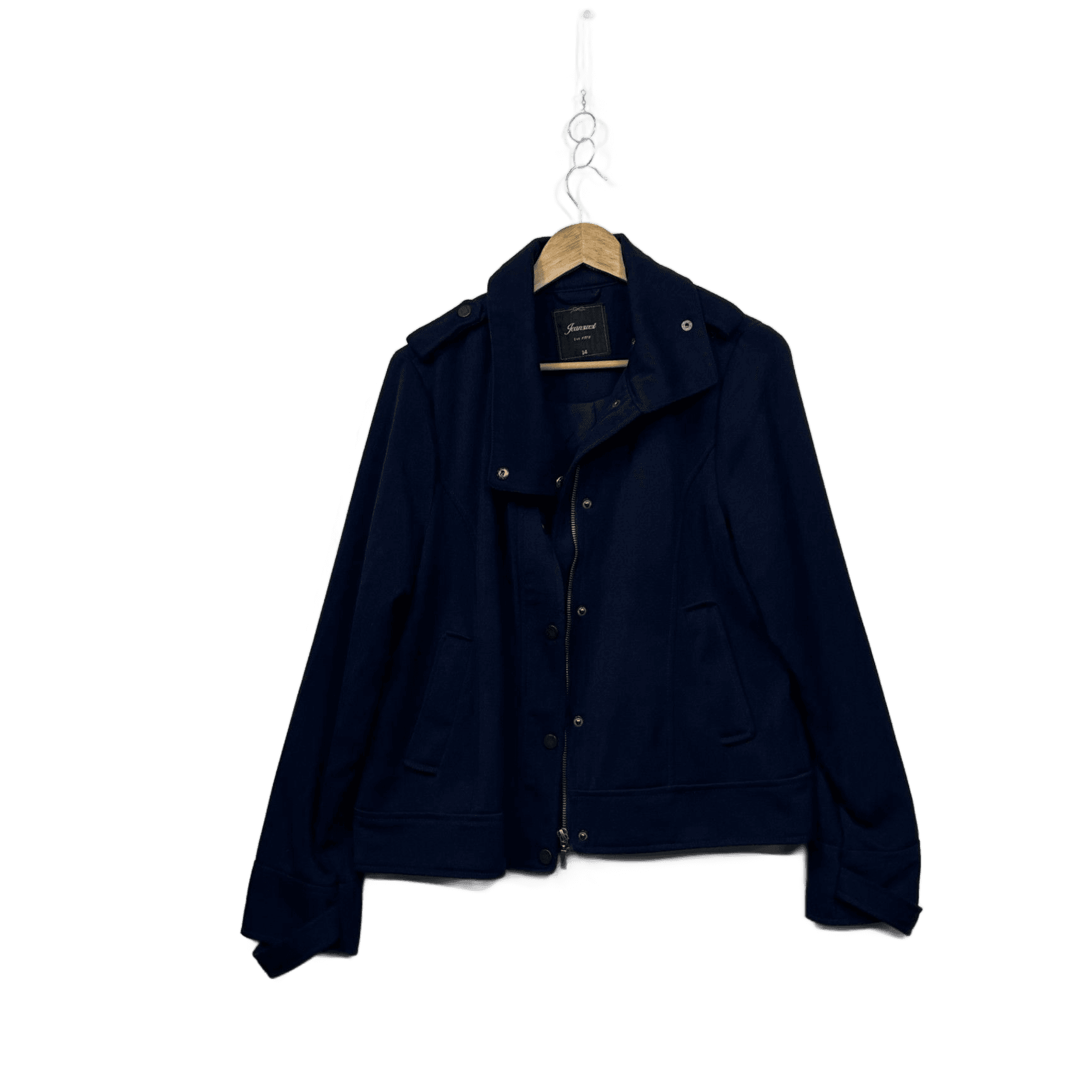 Jeanswest Navy Zip Front Jacket Coat Size 14 Smart Casual