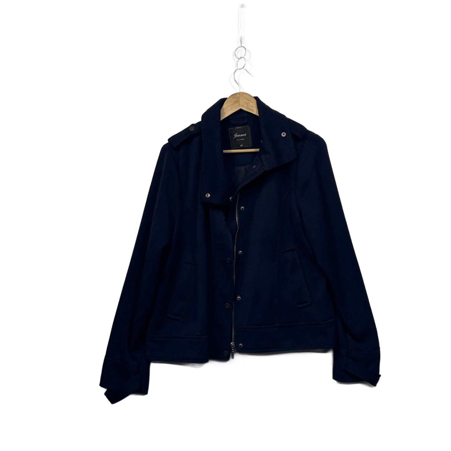 Jeanswest Navy Zip Front Jacket Coat Size 14 Smart Casual