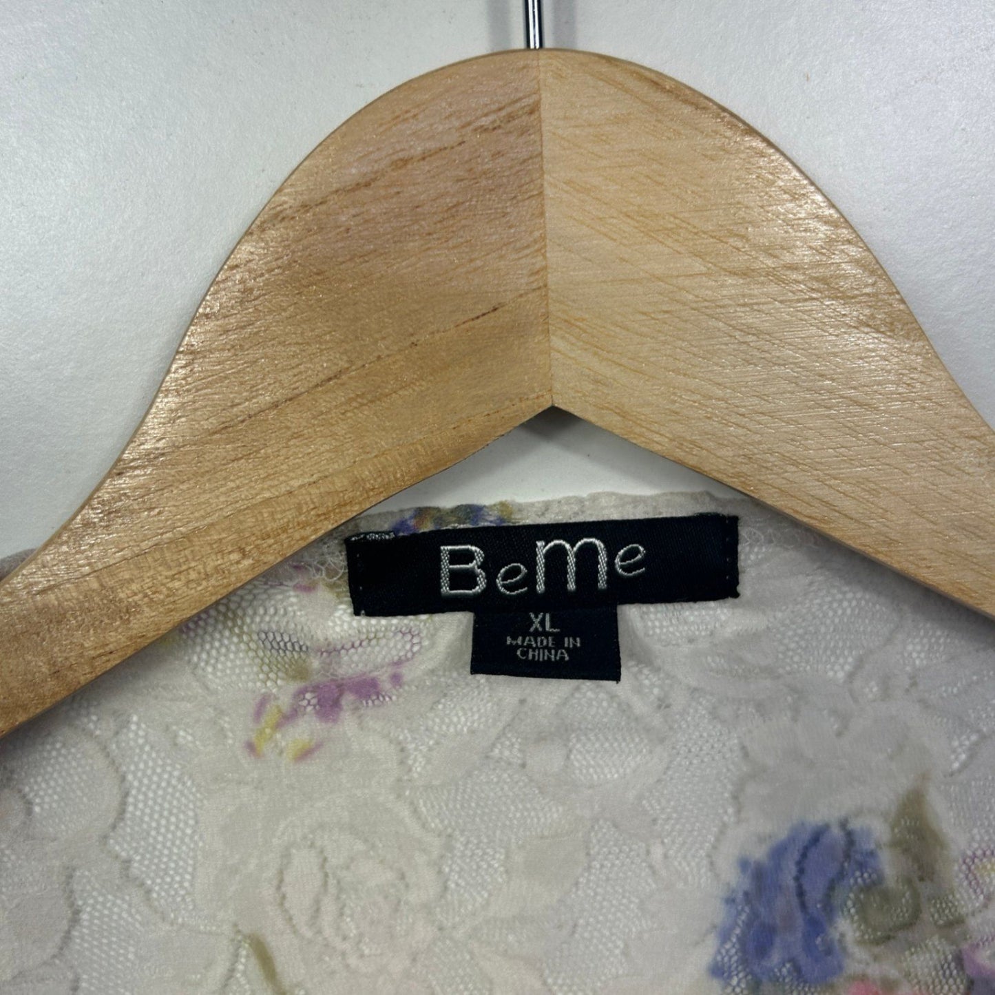 Beme Womens  Multicoloured Open Front Floral Lace Kimono Top Cardigan Size XL