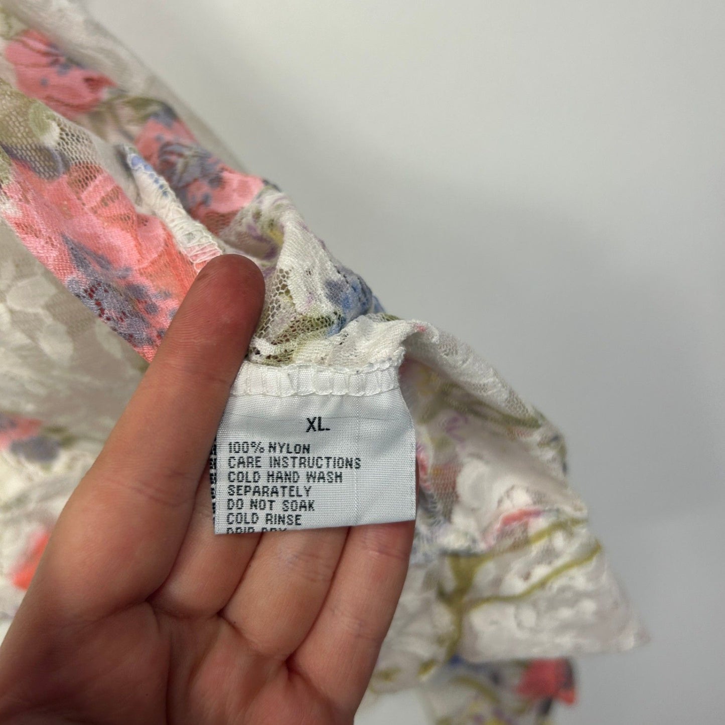 Beme Womens  Multicoloured Open Front Floral Lace Kimono Top Cardigan Size XL