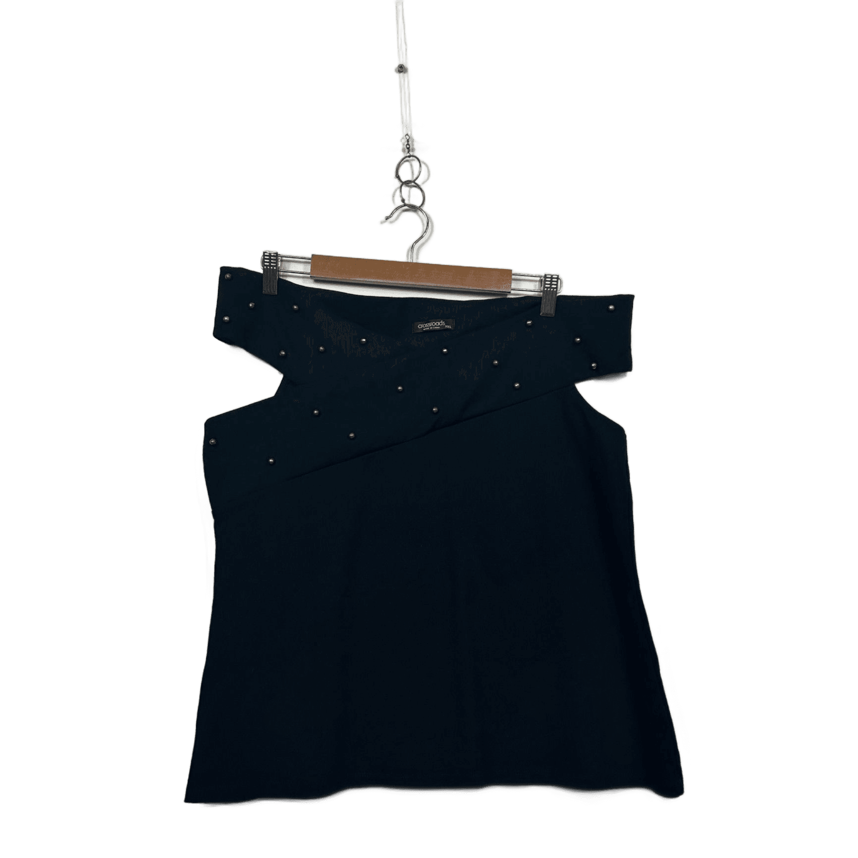 Crossroads Black Off the Shoulder Studded Blouse Top Size 2XL