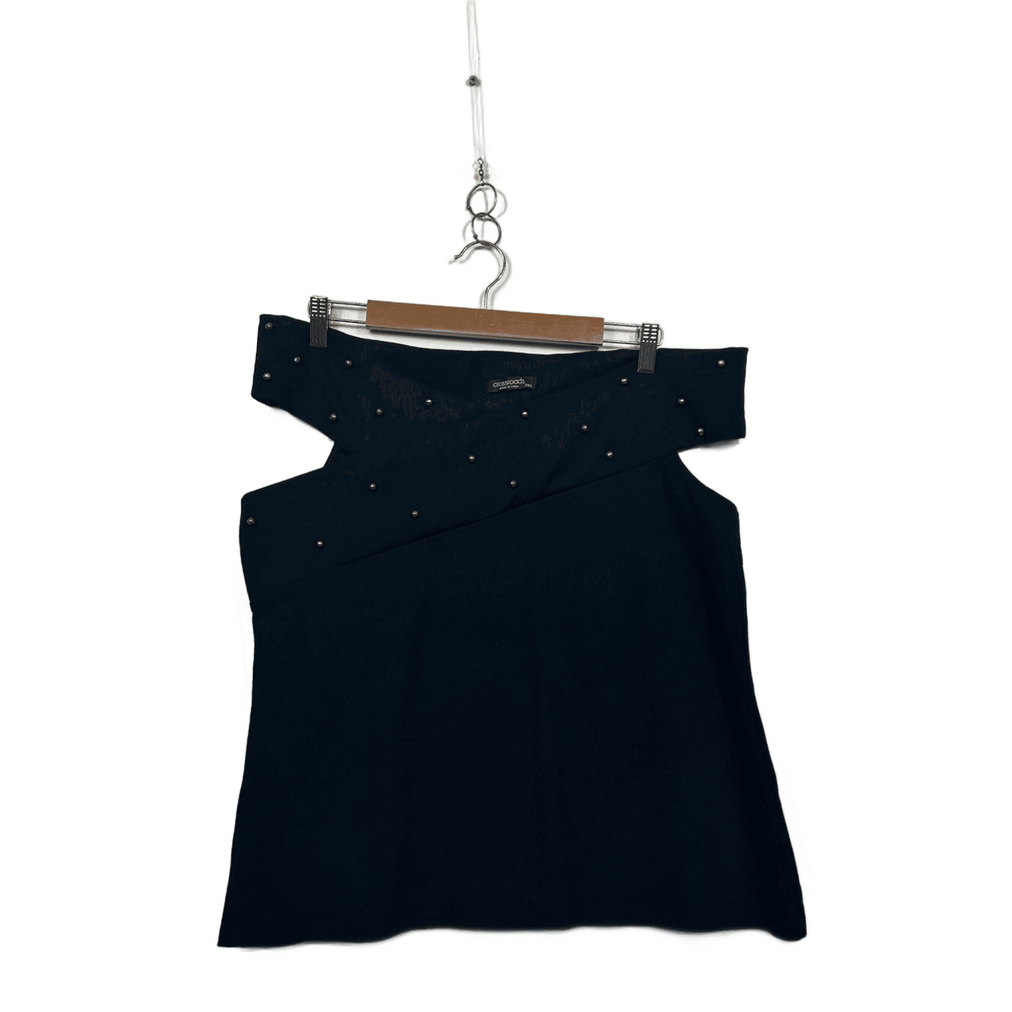 Crossroads Black Off the Shoulder Studded Blouse Top Size 2XL