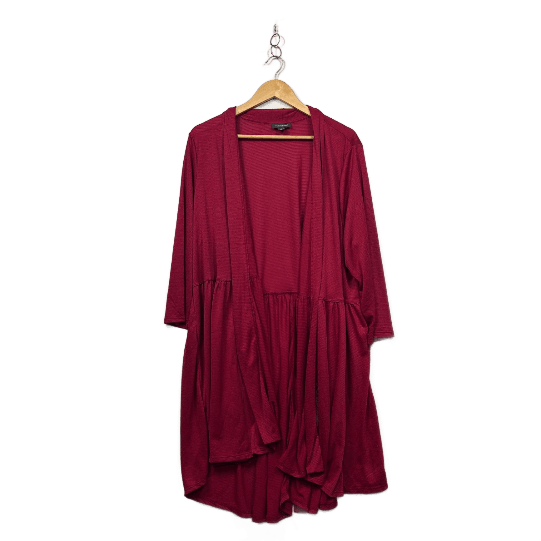 Autograph Womens Burgundy Long Sleeve Open Front Waterfall Cardigan Top Size 20