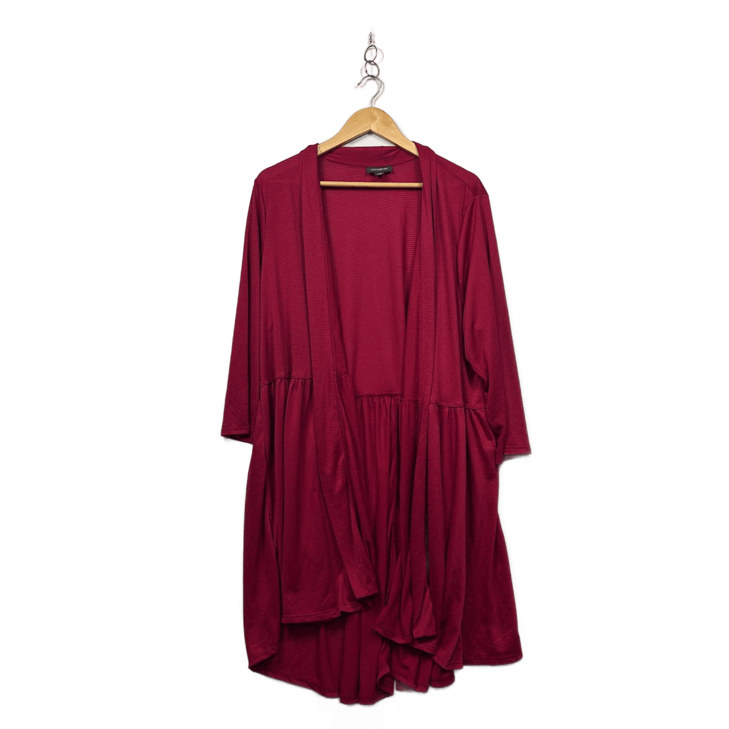 Autograph Womens Burgundy Long Sleeve Open Front Waterfall Cardigan Top Size 20